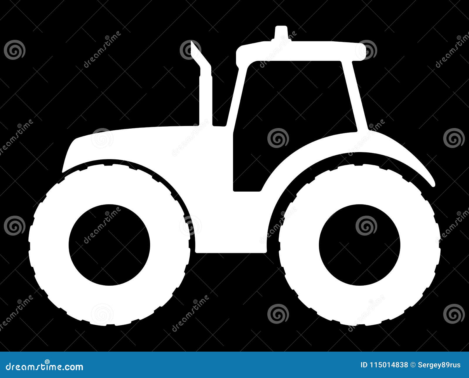 Tractor Silhouette on a Dark Background Stock Vector Illustration of