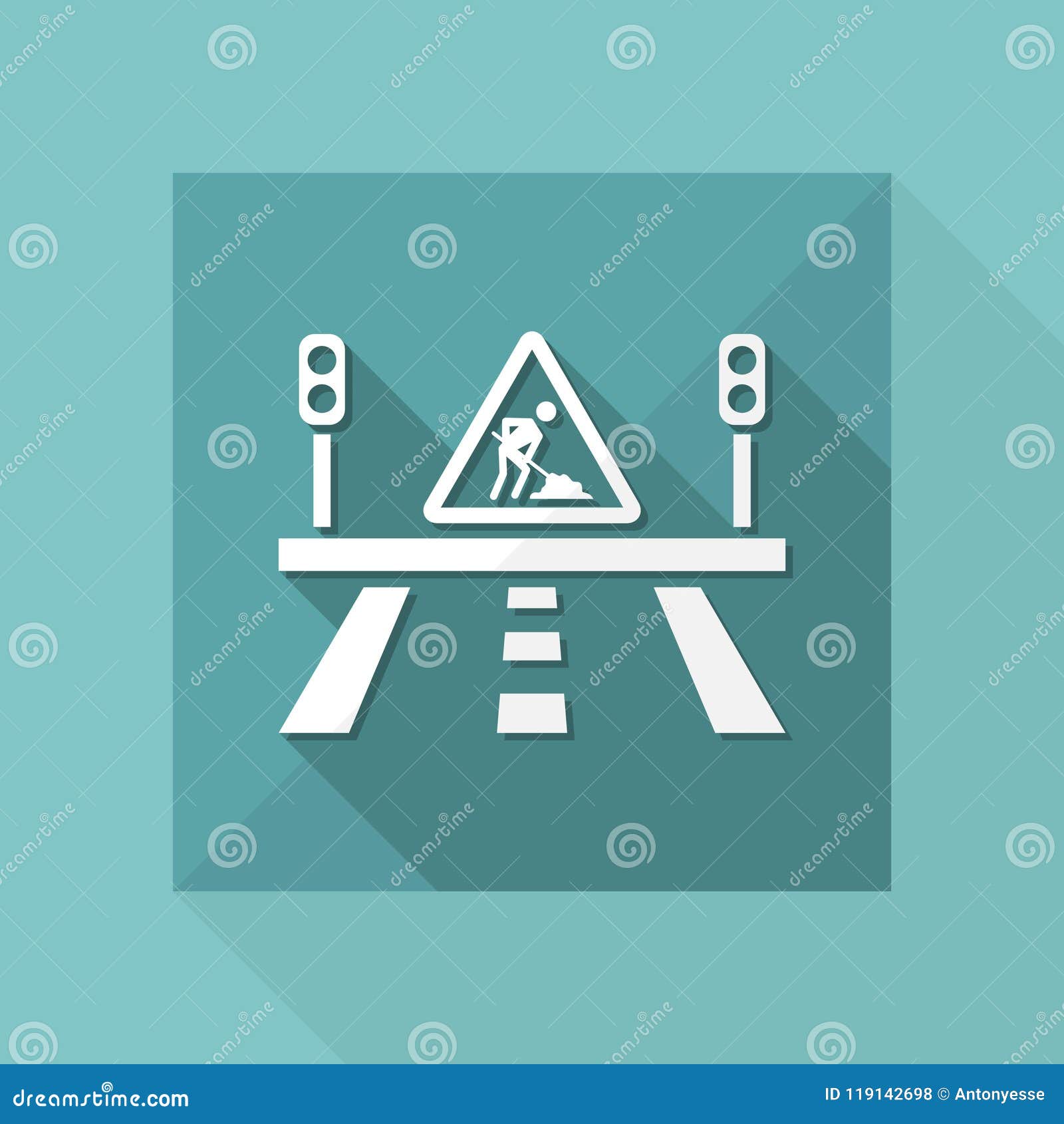Vector Illustration Of Single Isolated Work In Progress Icon Stock Vector Illustration Of Road Direction