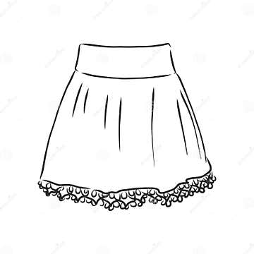 Vector Illustration of Skirts. Women`s Clothes, Skirt, Vector Sketch ...