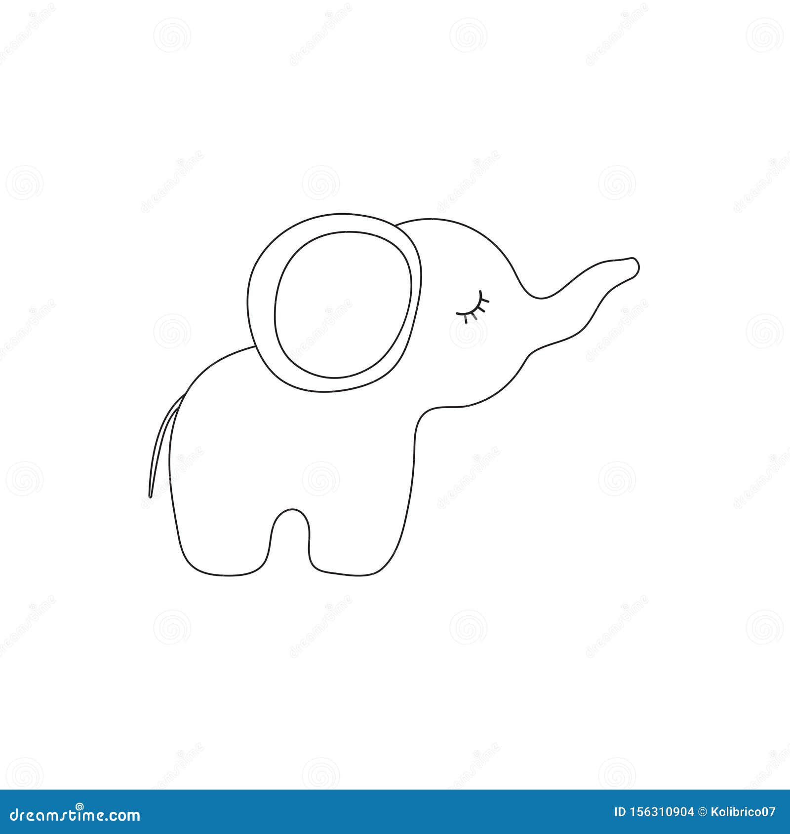 Vector Small Cartoon Elephant Stock Vector - Illustration of cover, baby:  156310904