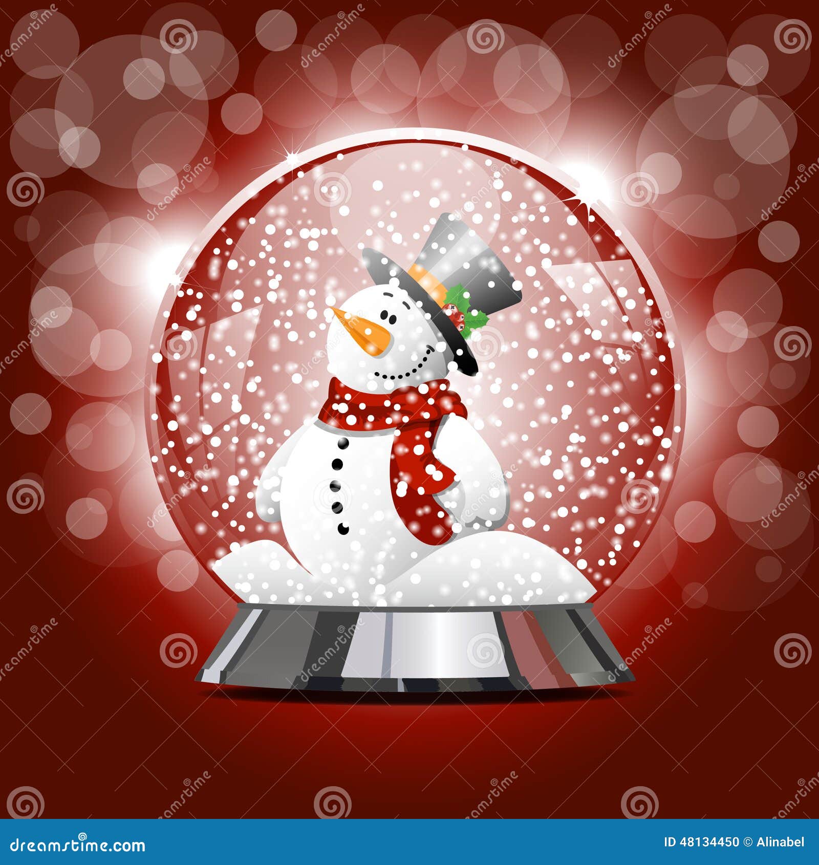 Снеговик в стеклянном шаре рисунок