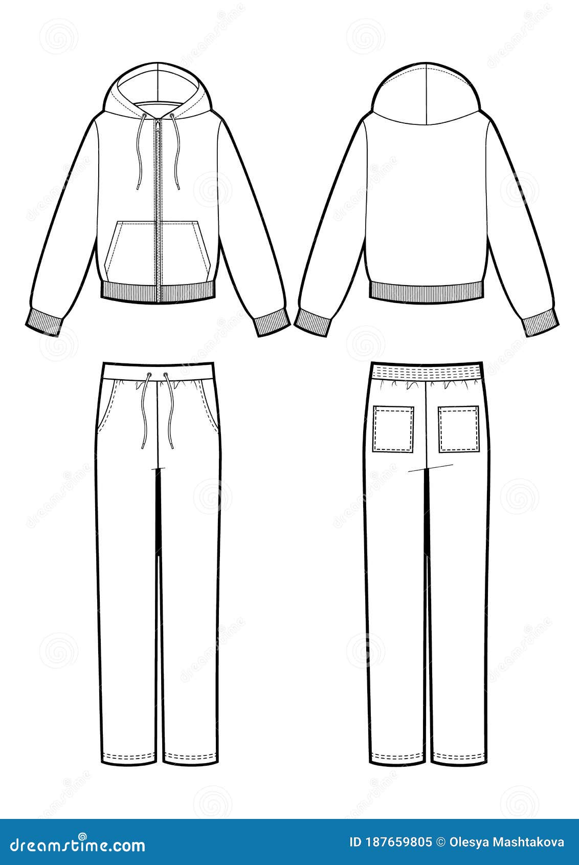 Vector Illustration of Sport Suit: Smock and Pants Stock Illustration ...