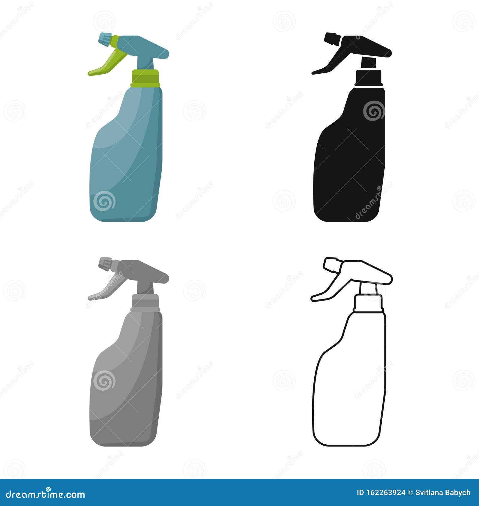 Vector Illustration of Spray and Bottle Logo.  Element of Spray and