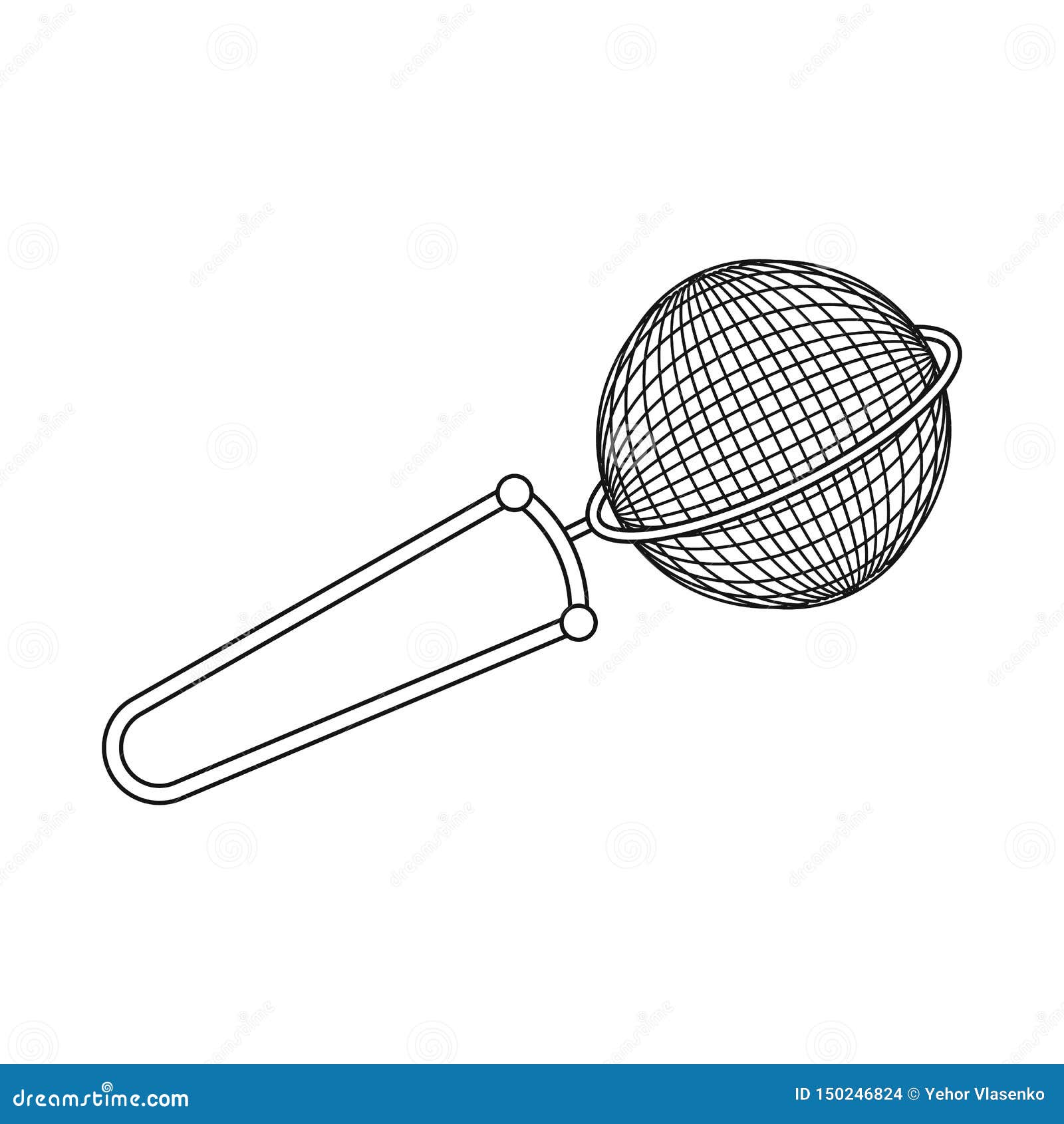 Vector Illustration of Strainer and Tea Symbol. Collection of Strainer