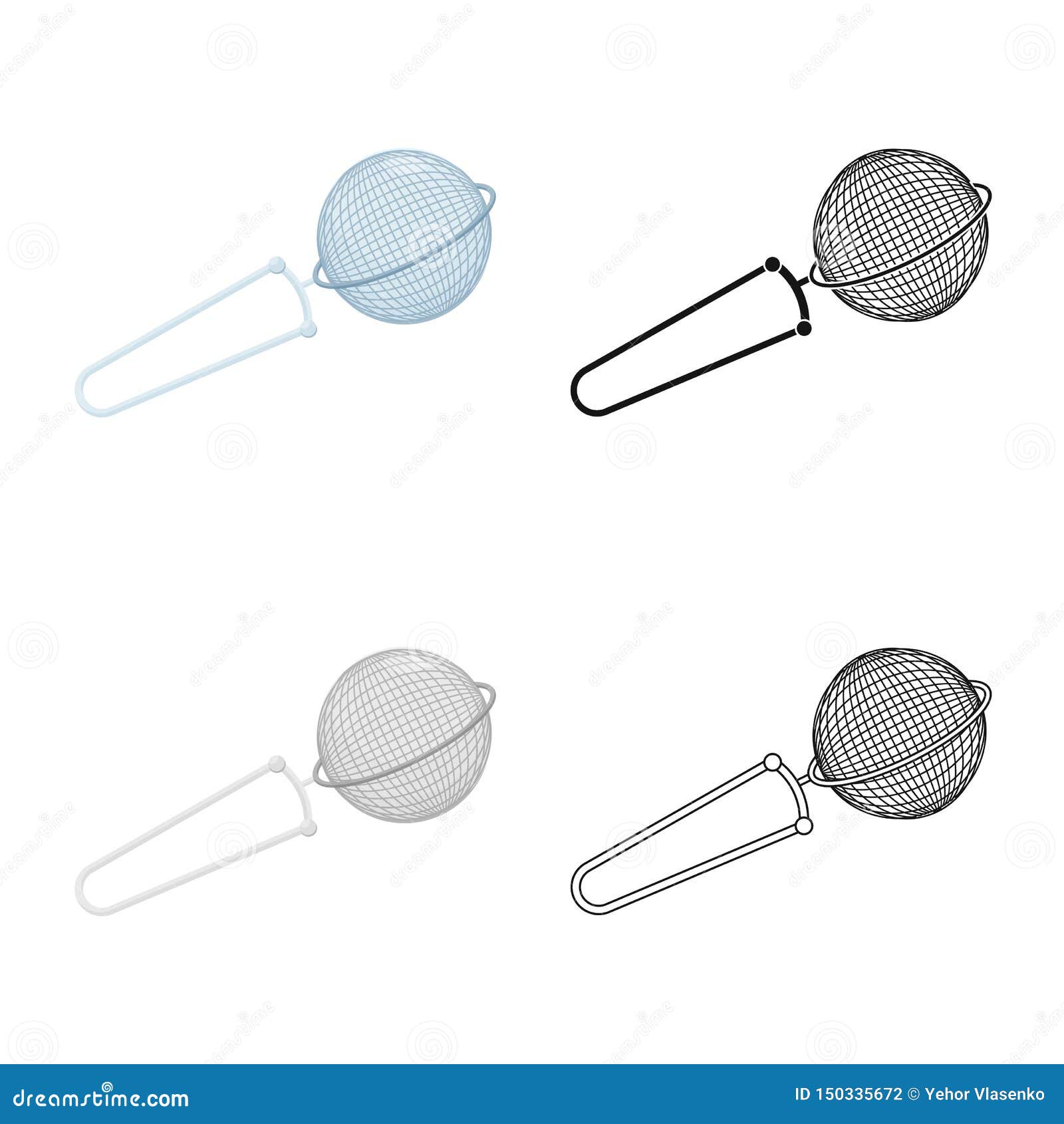 Vector Illustration of Strainer and Tea Symbol. Collection of Strainer