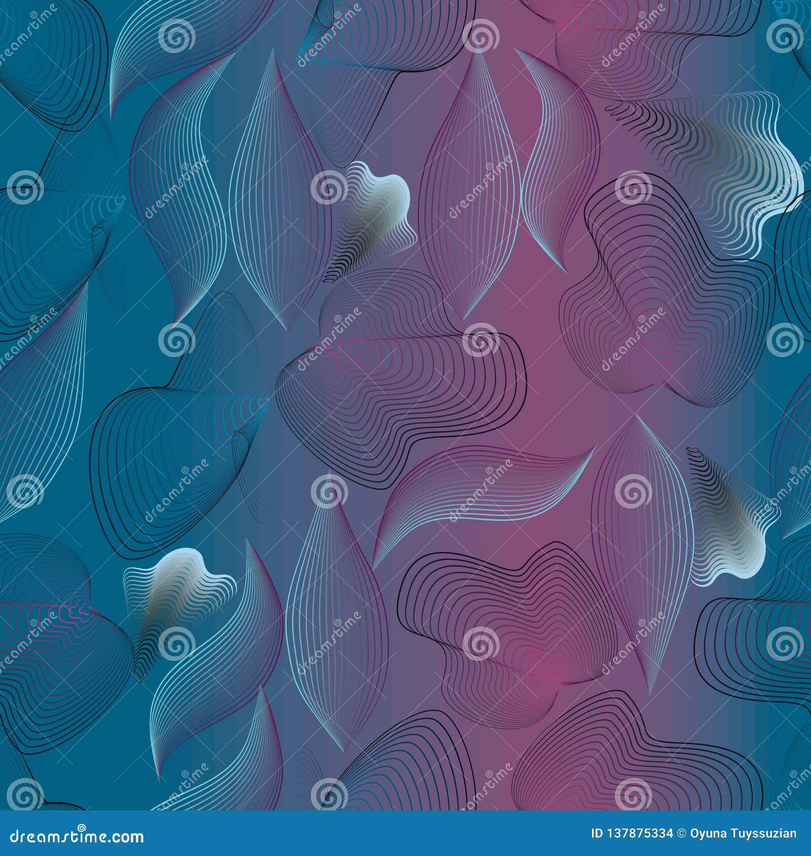 Vector Illustration of Stylized Abstract Floral and Leaf Elements Stock