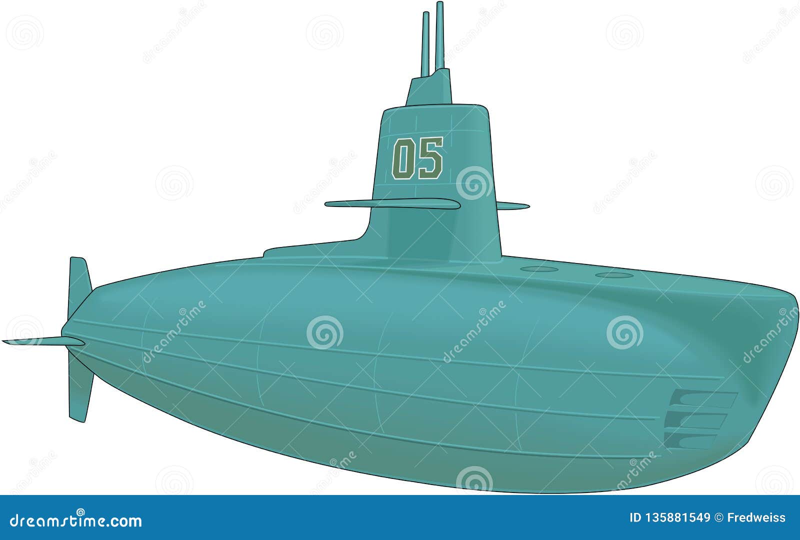 Submarine Vector Illustration Stock Vector - Illustration of warship