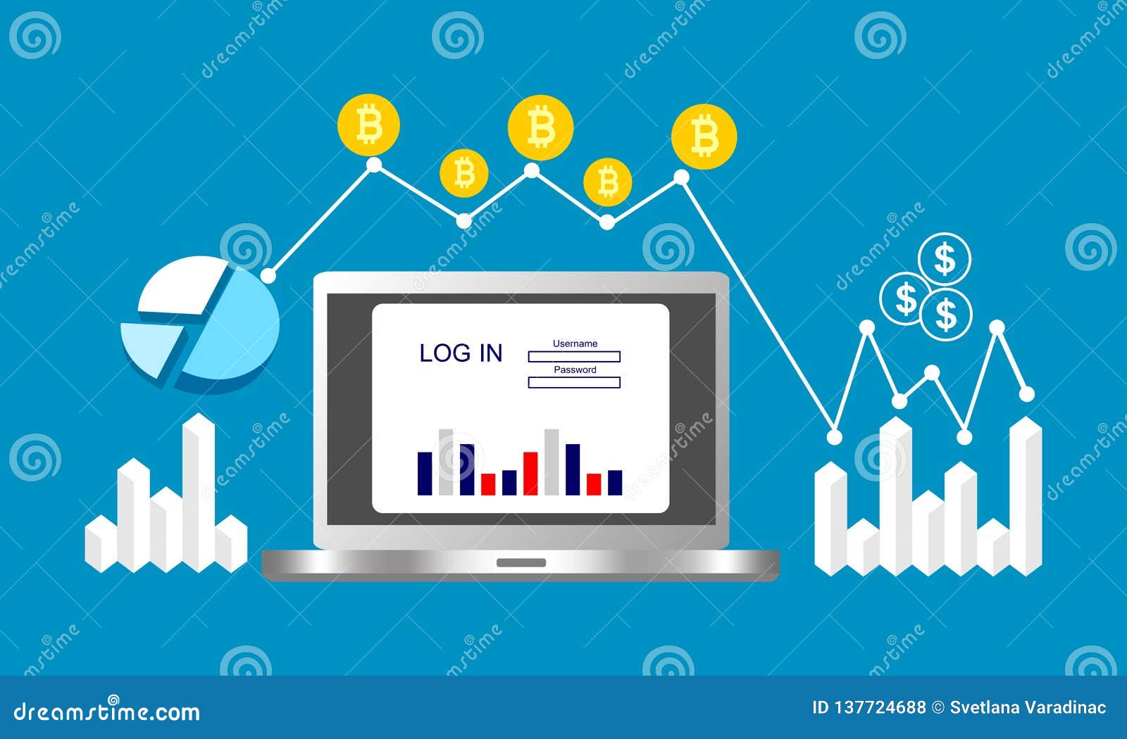 Login of Crypto Market. Blockchain Concept. Stock Vector - Illustration of  analytics, background: 137724688