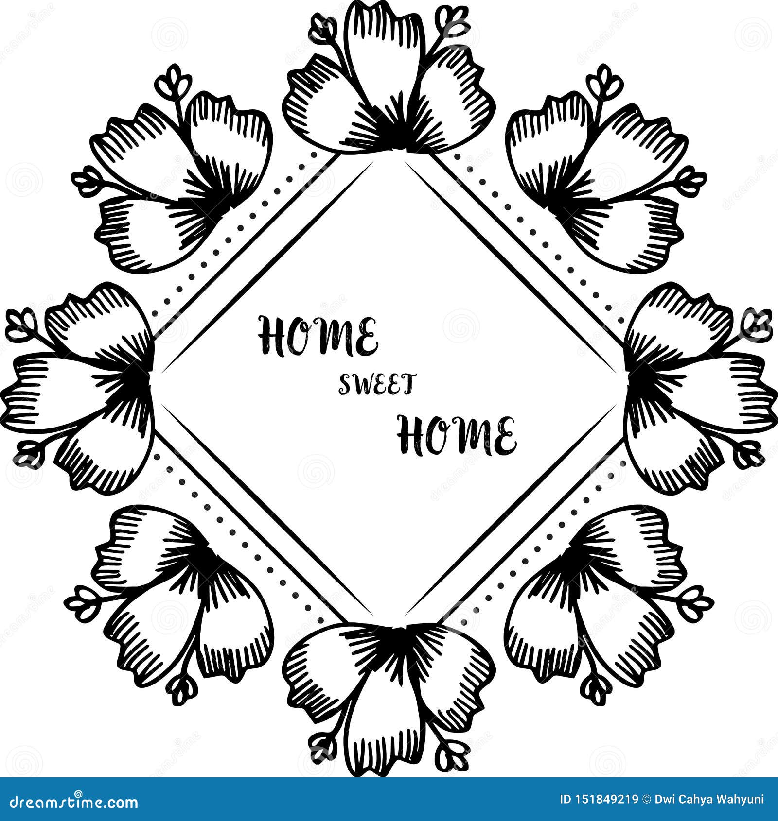 Download Vector Illustration Template Home Sweet Home With Various ...