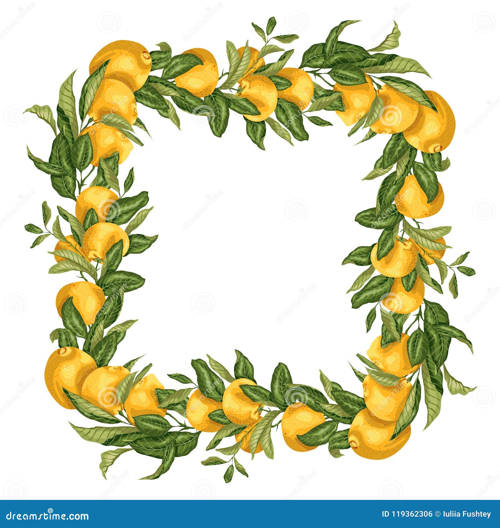 Download Vector Illustration Template Square Frame Wreath With ...