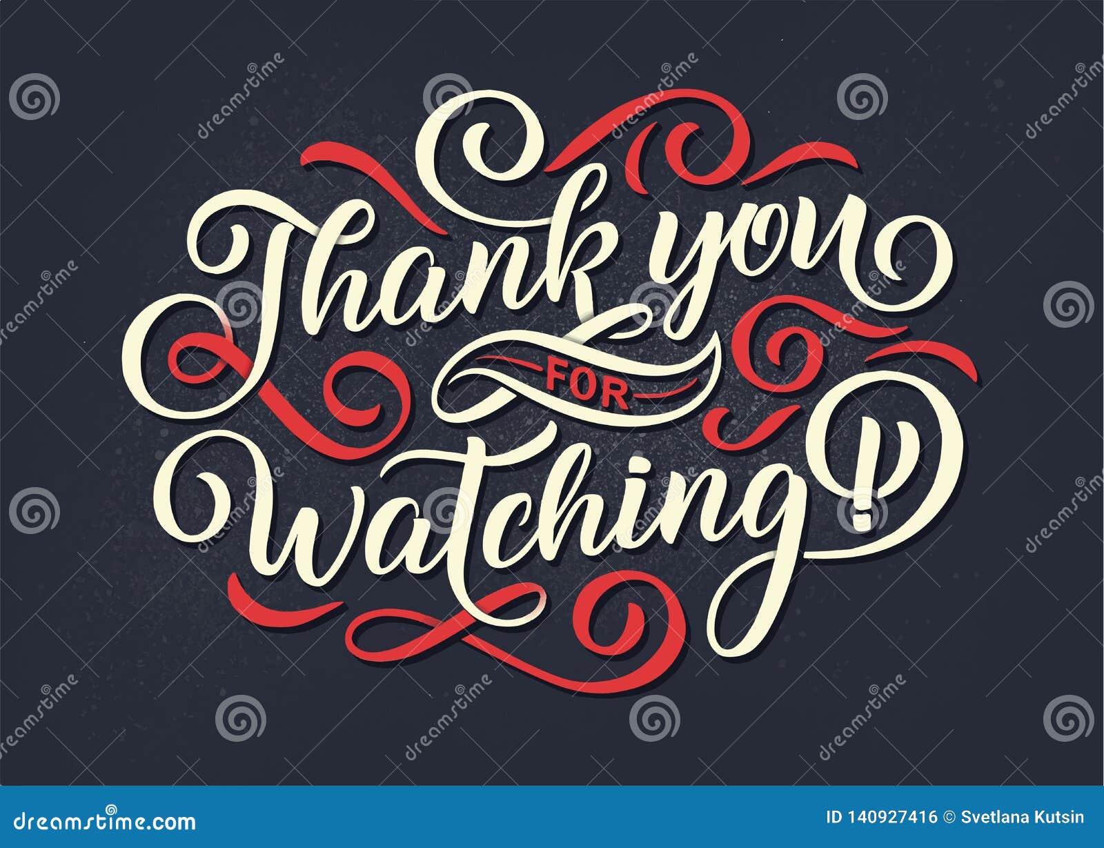 Thank You For Watching Cover Banner Template For Your Video Blog Article Presentation Trendy Background With Text Stock Illustration Illustration Of Black Graphic