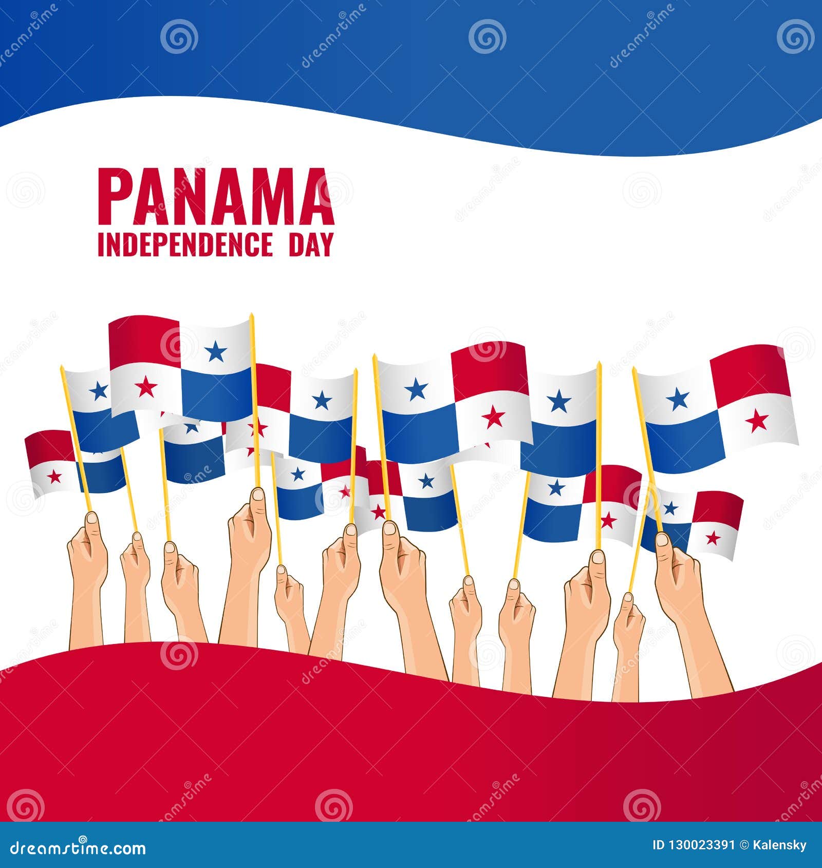 Independence Day of Panama. Stock Vector Illustration of background