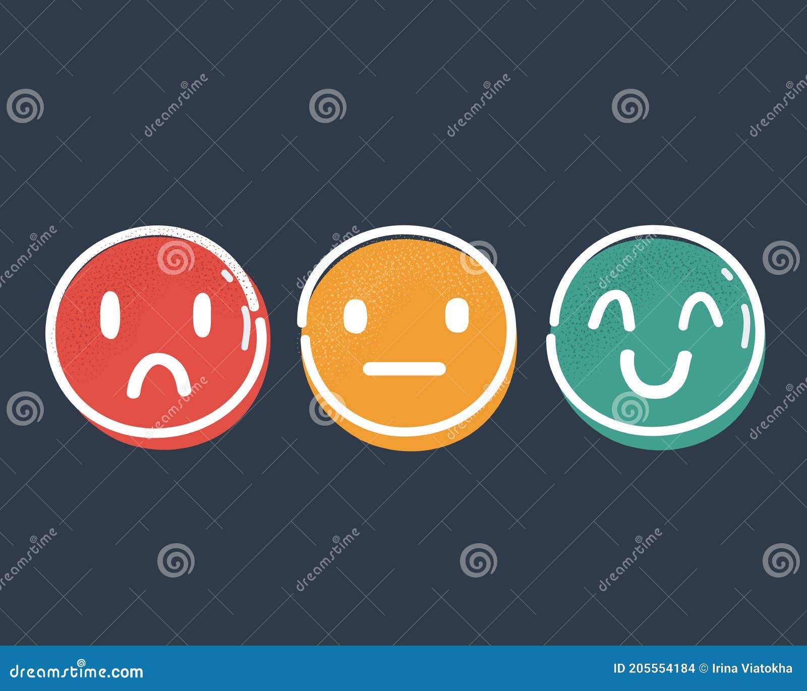 Happy Neutral Sad, Face Icon Set, Buttons, Vector Illustration ...