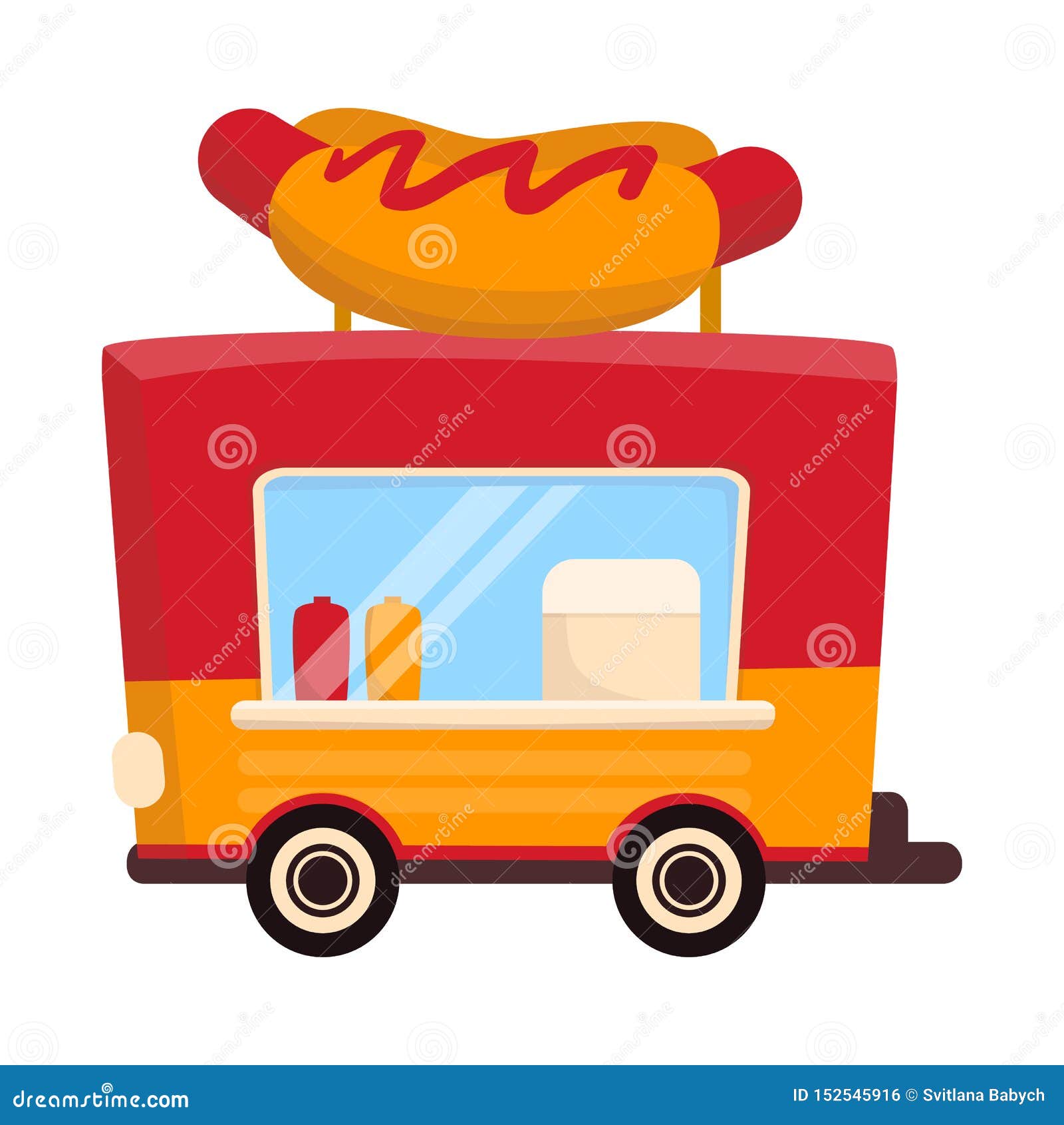   of trailer and hotdog sign. collection of trailer and food stock  for web.