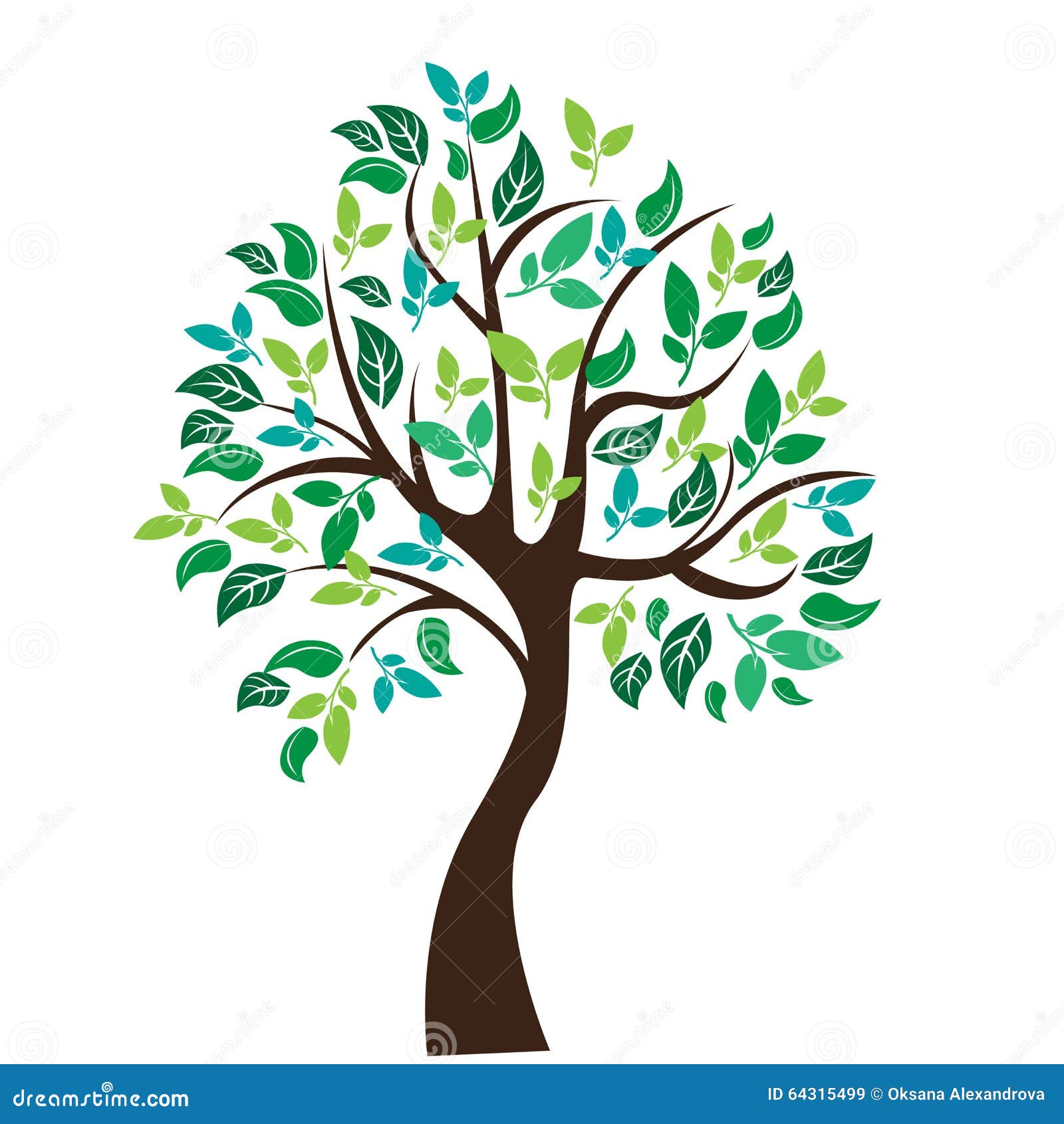 Vector Illustration Of Tree On White Background - Stock Vector
