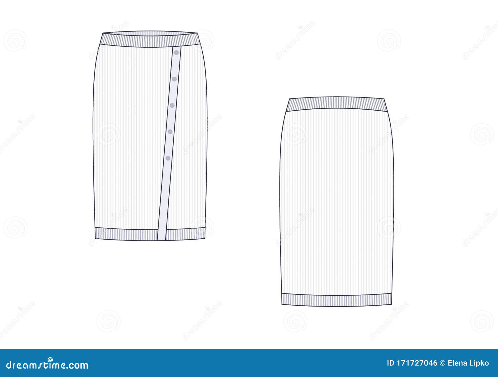 Vector Illustration of Tricot Skirt. Fashion Template Stock Vector ...