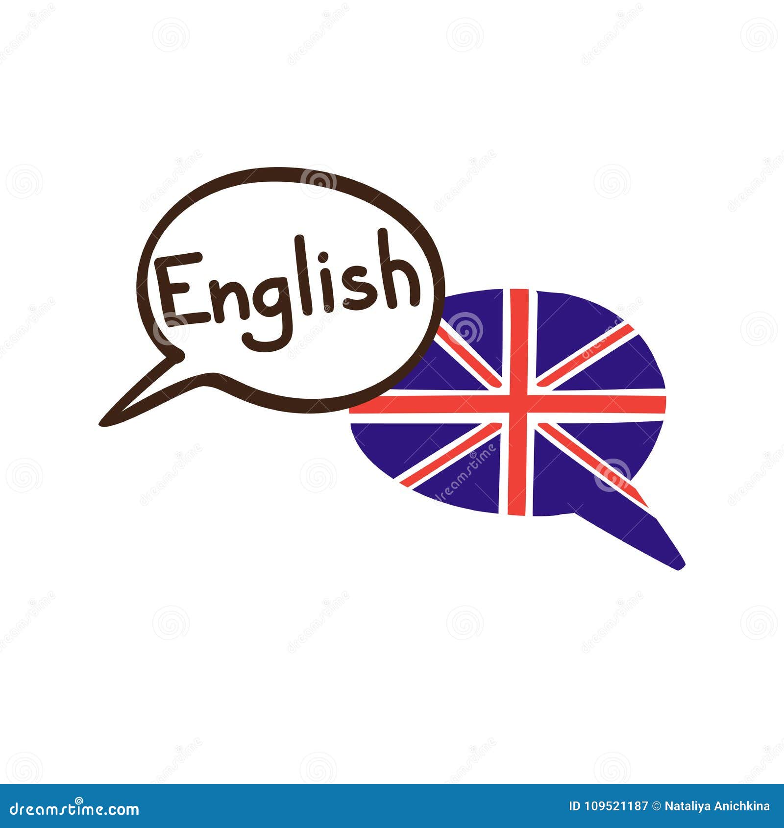 Download Vector Illustration Of English Language With The Flag Of ...