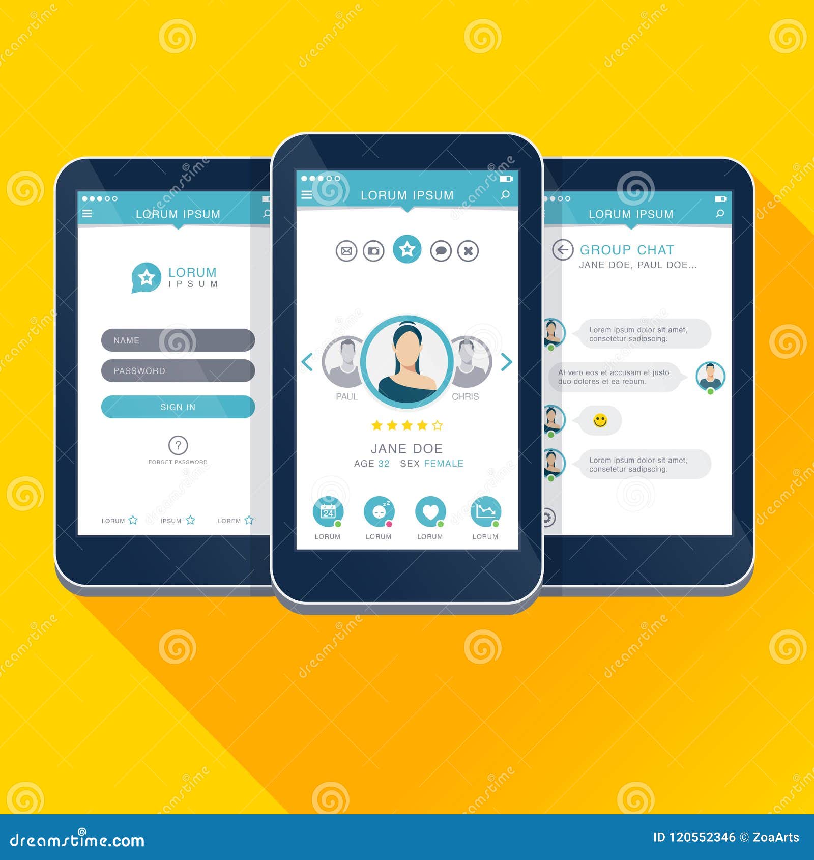   ui, ux, gui concept mobile app  screens