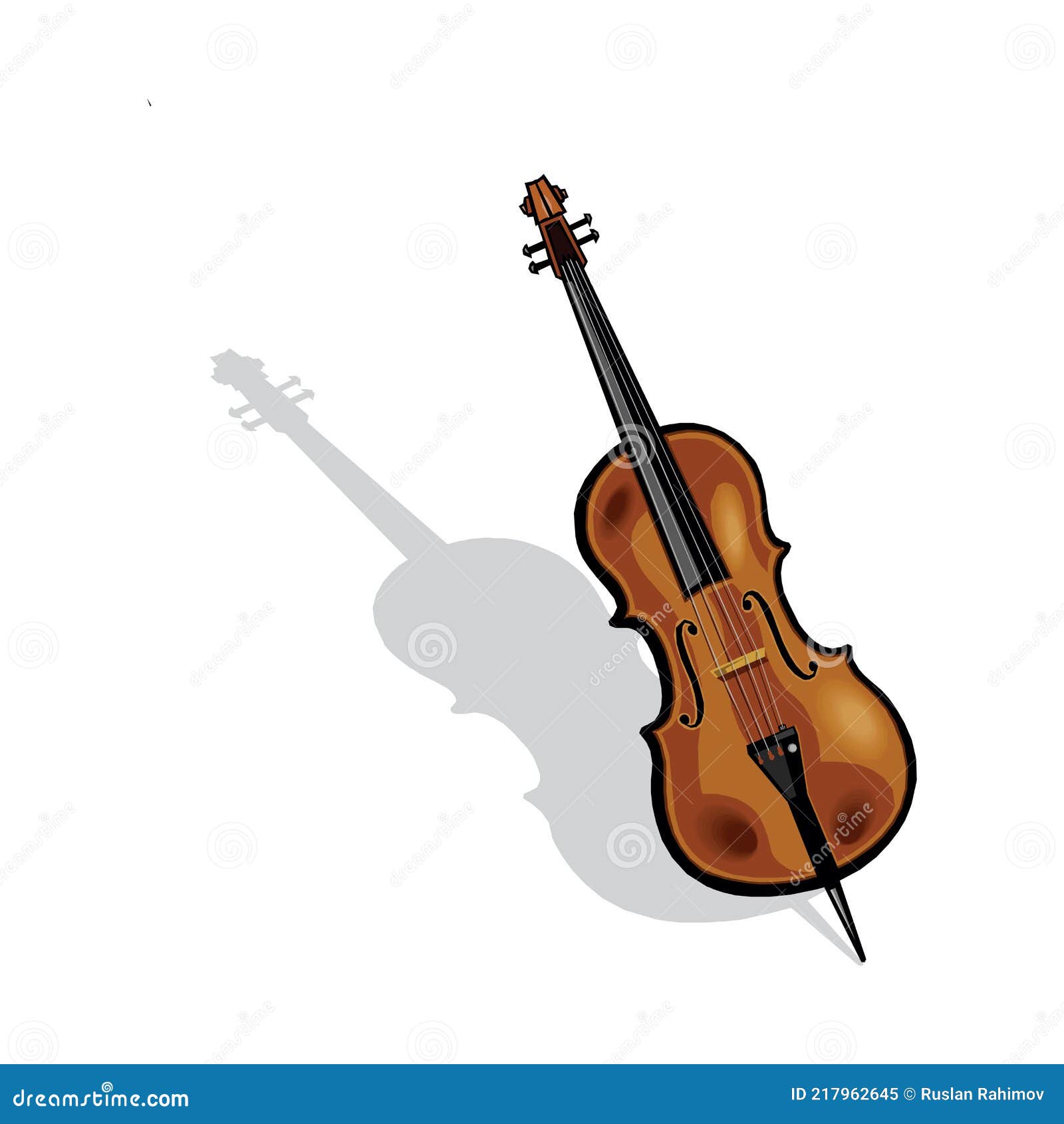 A Vector Illustration of an Upright Bass Isolated on a White Background
