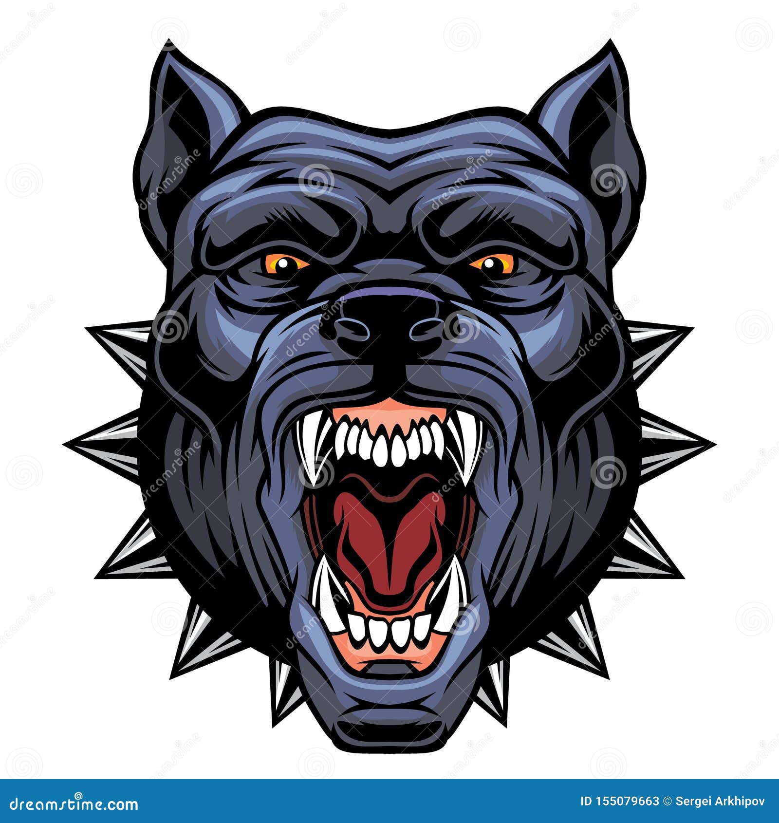 Angry pitbull head stock vector Illustration of logo  155079663