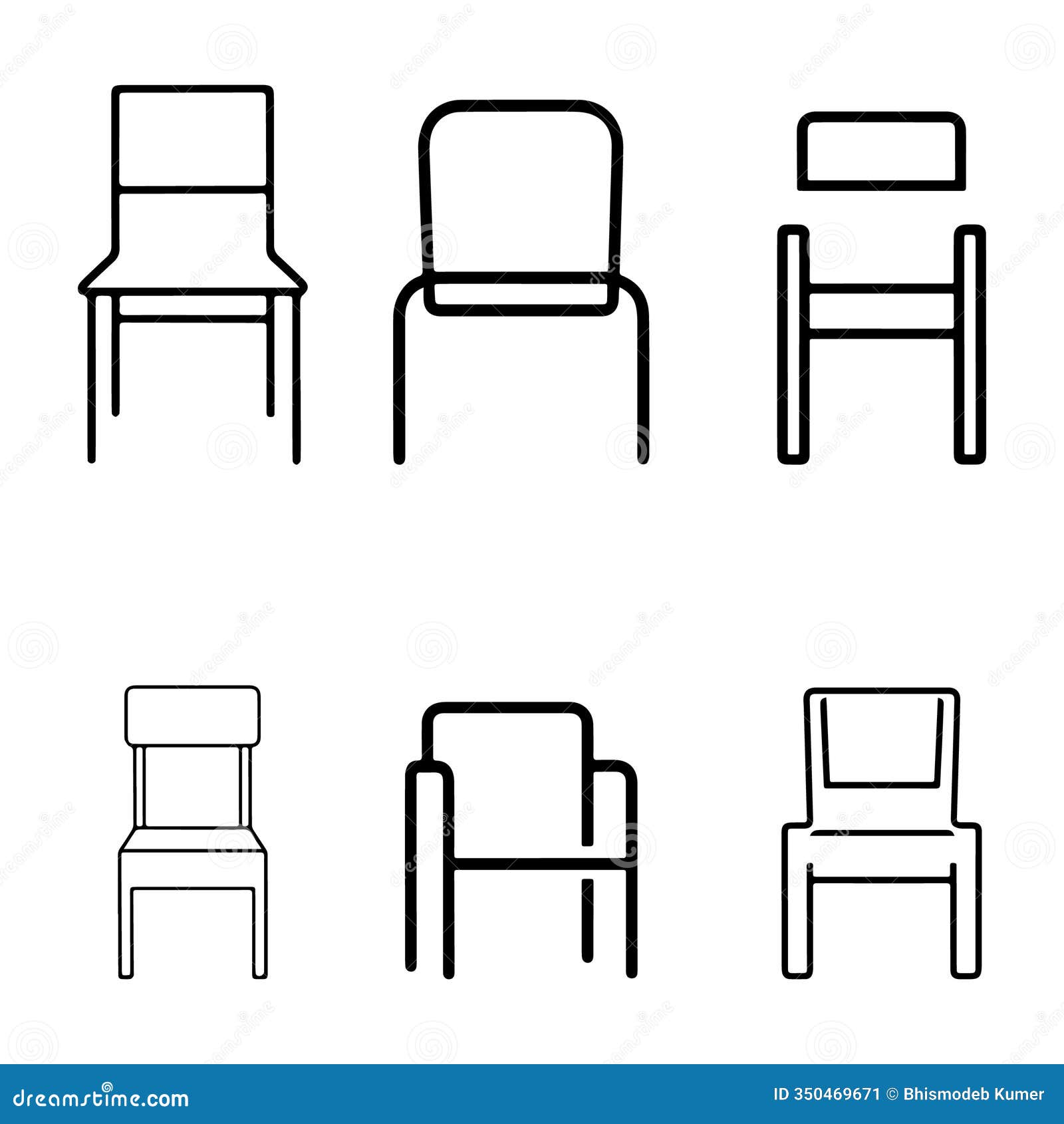 Vector Illustration of Various Chair Designs Stock Illustration
