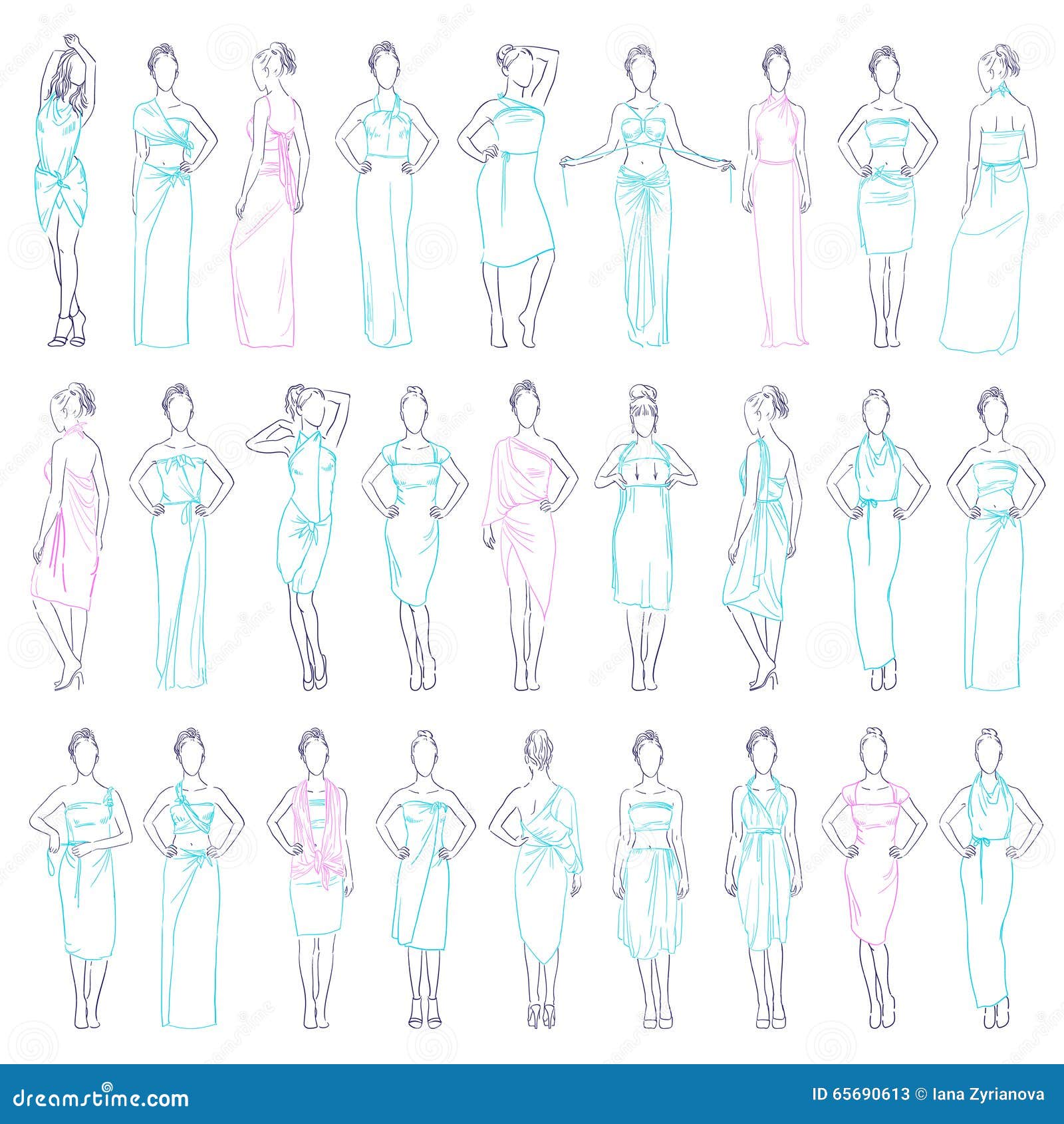 girl wearing short dress fashion poses, vector illustration 9919537 Vector  Art at Vecteezy