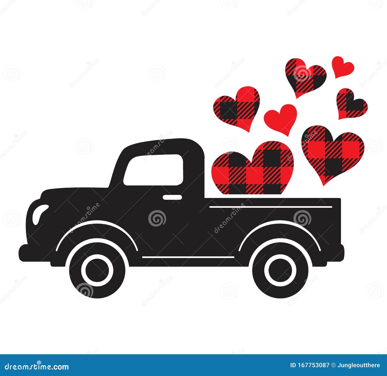 Download Vintage Truck Carrying Valentine Hearts Stock Vector ...