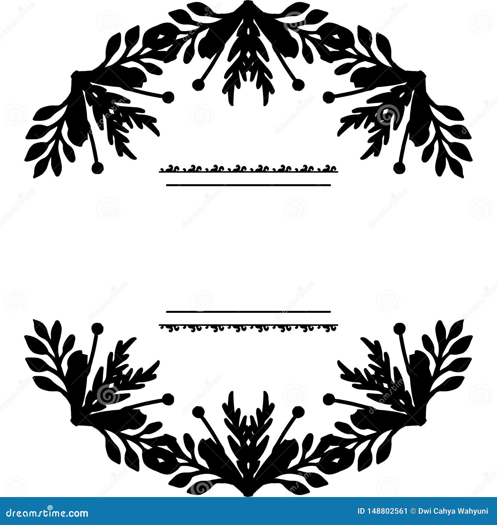 Vector Illustration Wallpaper Floral Frame with Background on a White ...