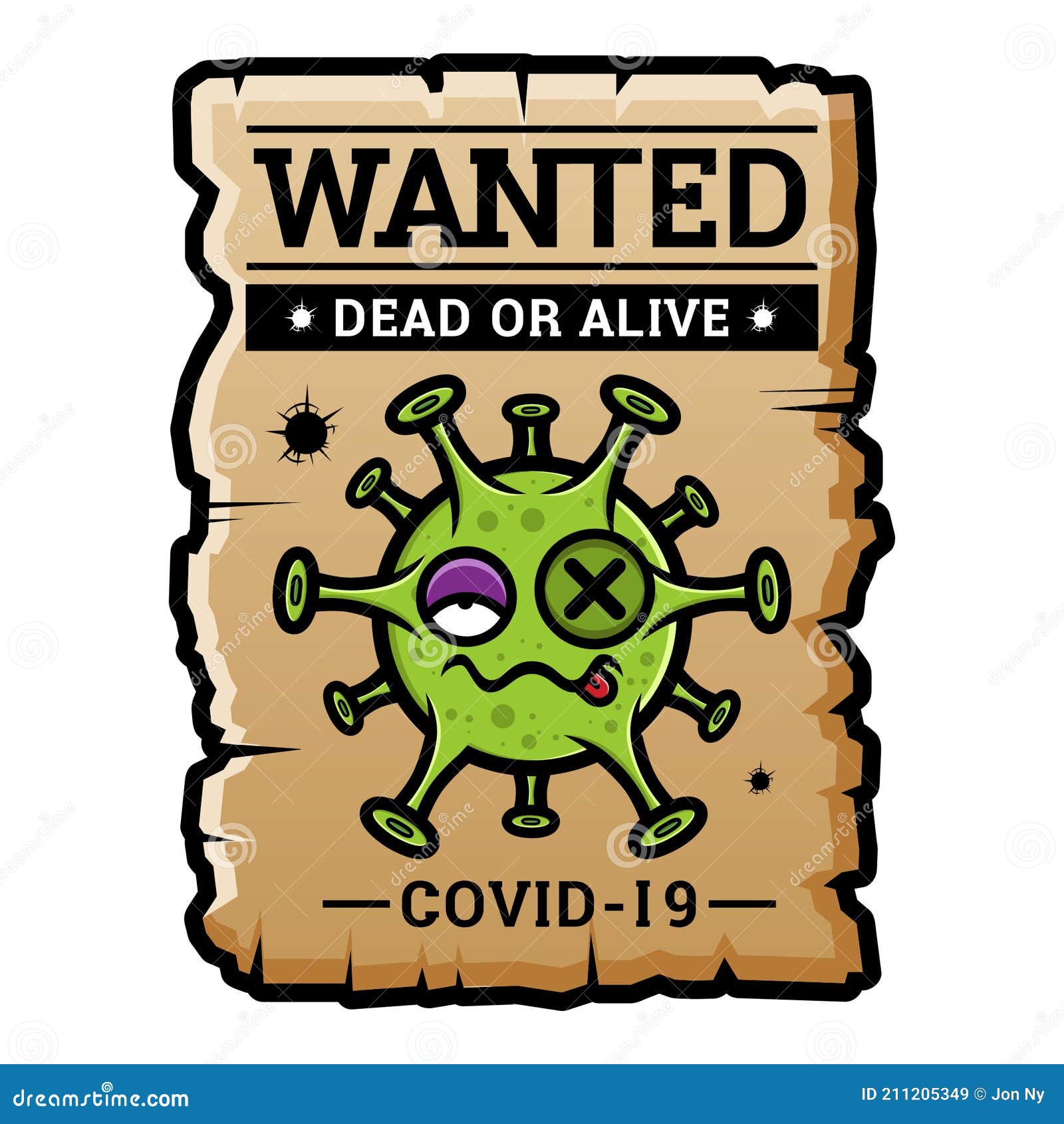 Vector of Wanted Virus Cartoon Character Stock Vector - Illustration of ...