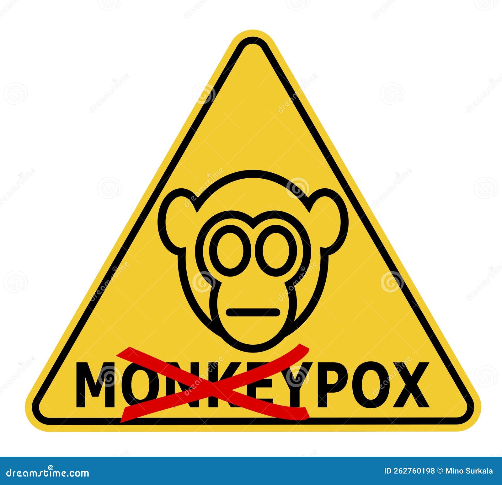   of warning sign against monkeypox virus renamed to mpox with crossed part of the word