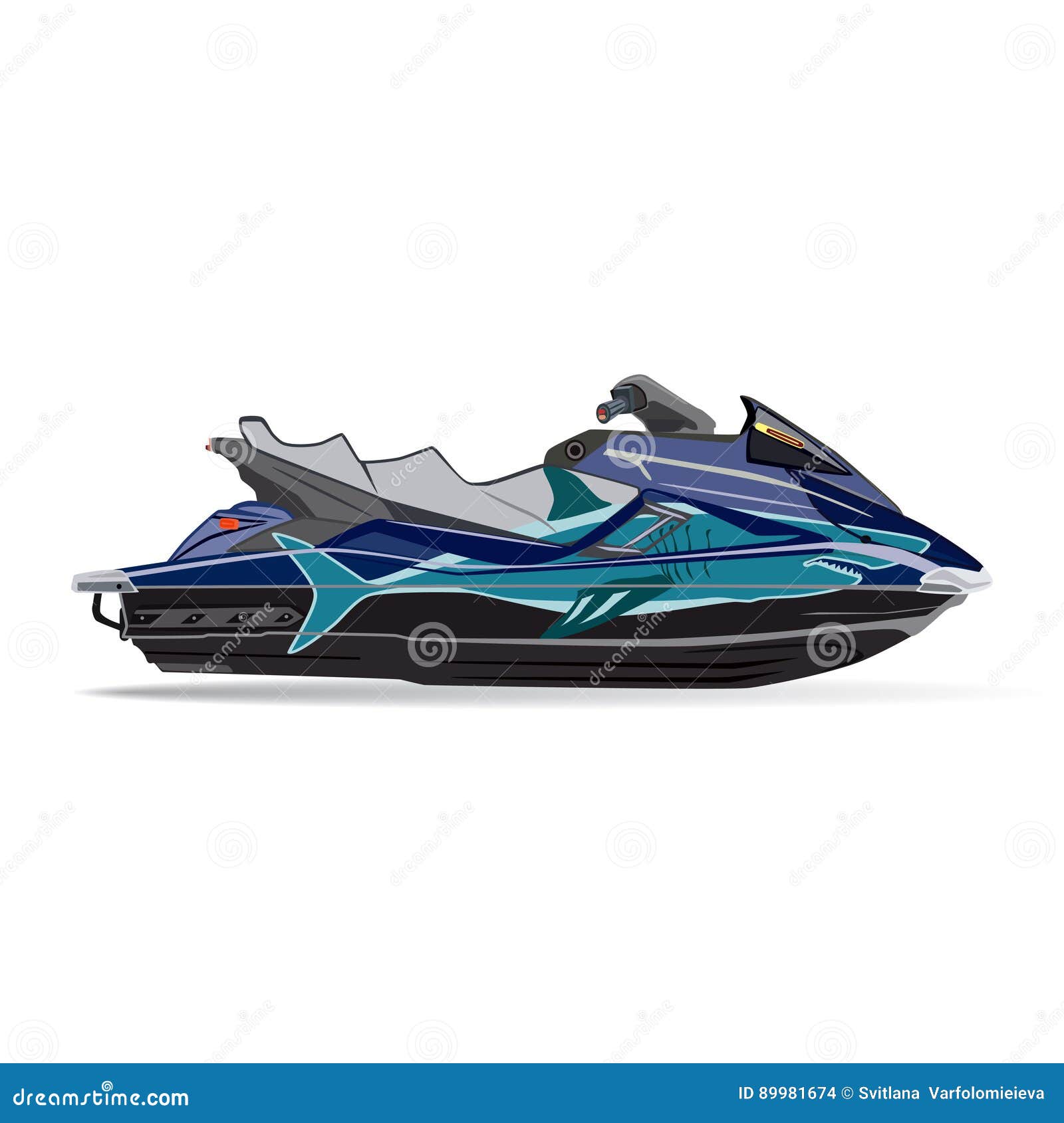 Vector Illustration of Water Scooter in Flat Style Stock Vector