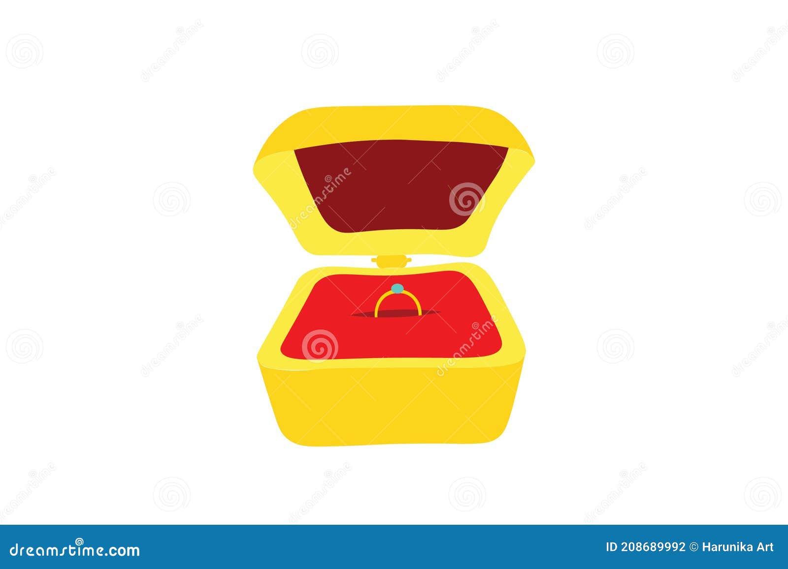 Vector Illustration of Wedding Ring Box Stock Vector Illustration of