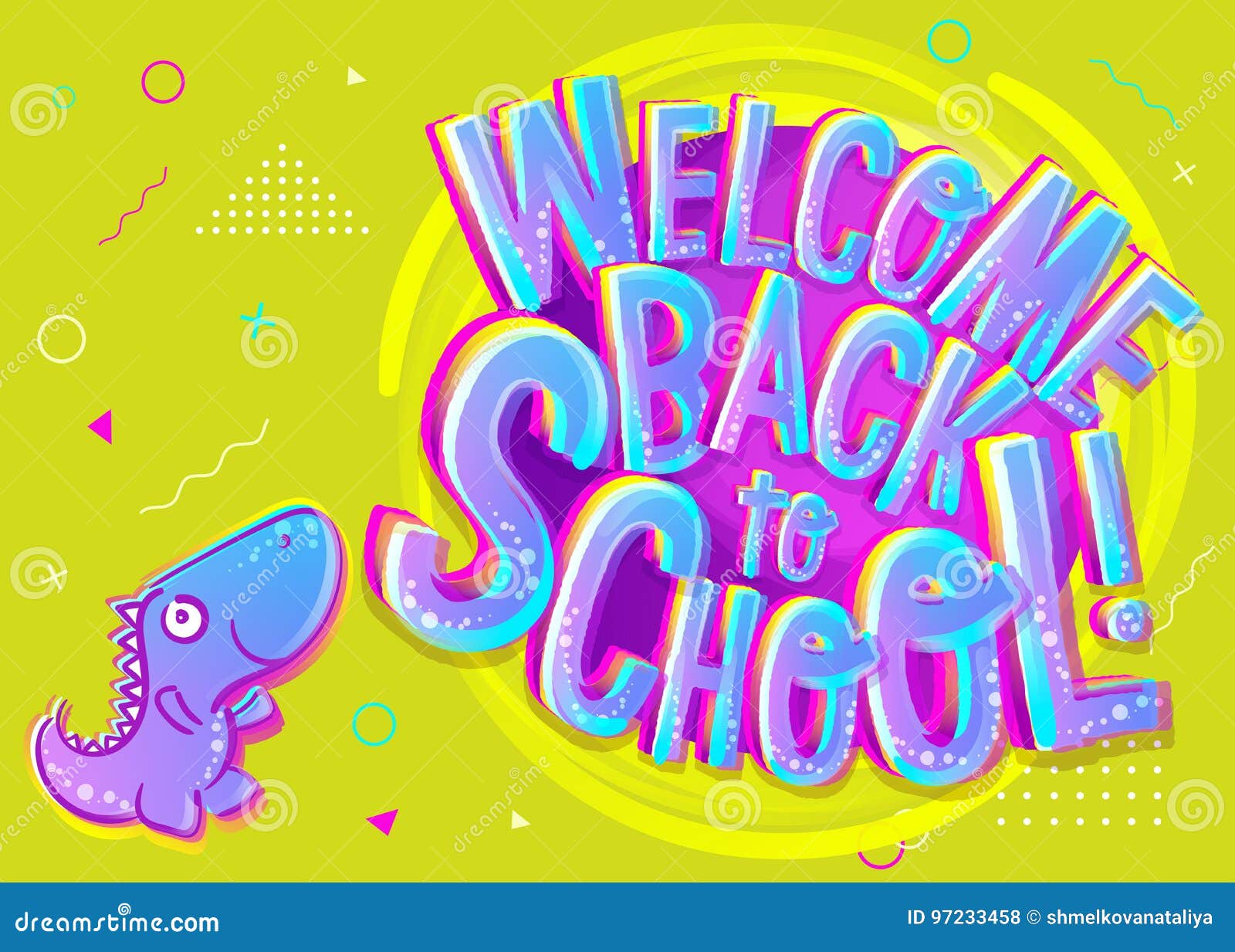 Vector Illustration Of Welcome Back To School Cartoon Banner Co Illustration Megapixl