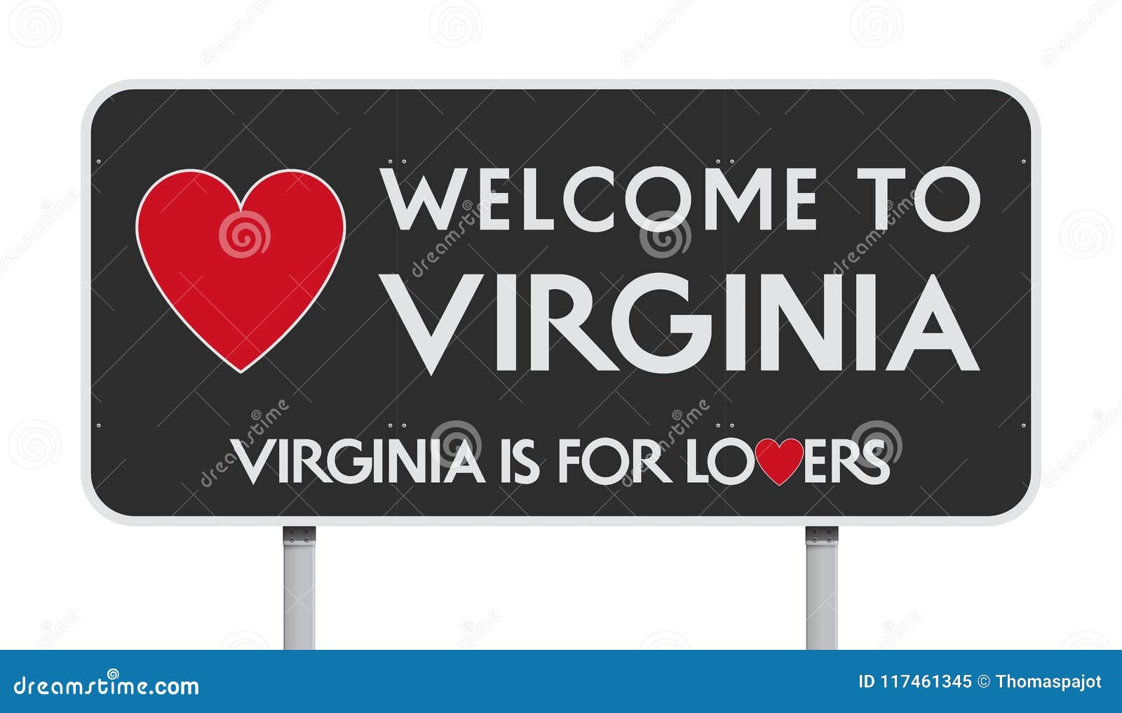 Welcome To Virginia Road Sign Cartoon Vector | CartoonDealer.com #117461345