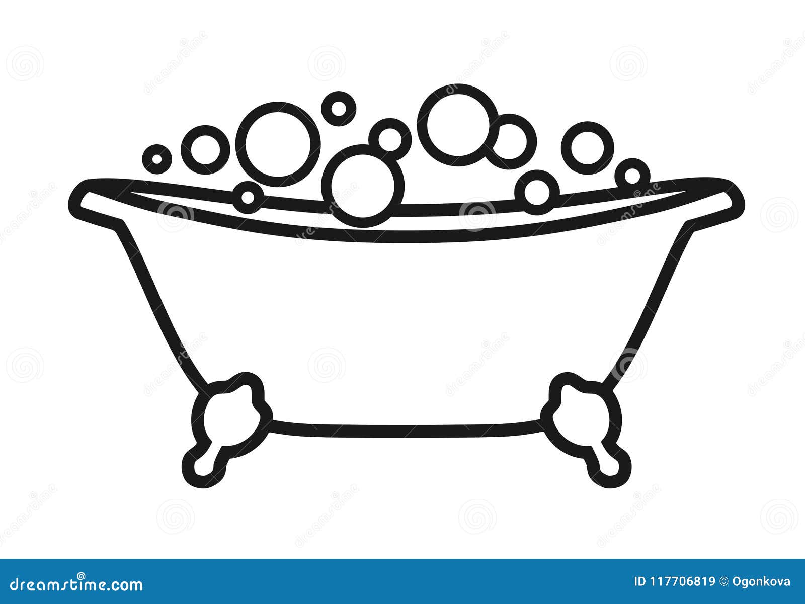 Isolated Icon Bath Tub with Bubbles Stock Vector Illustration of