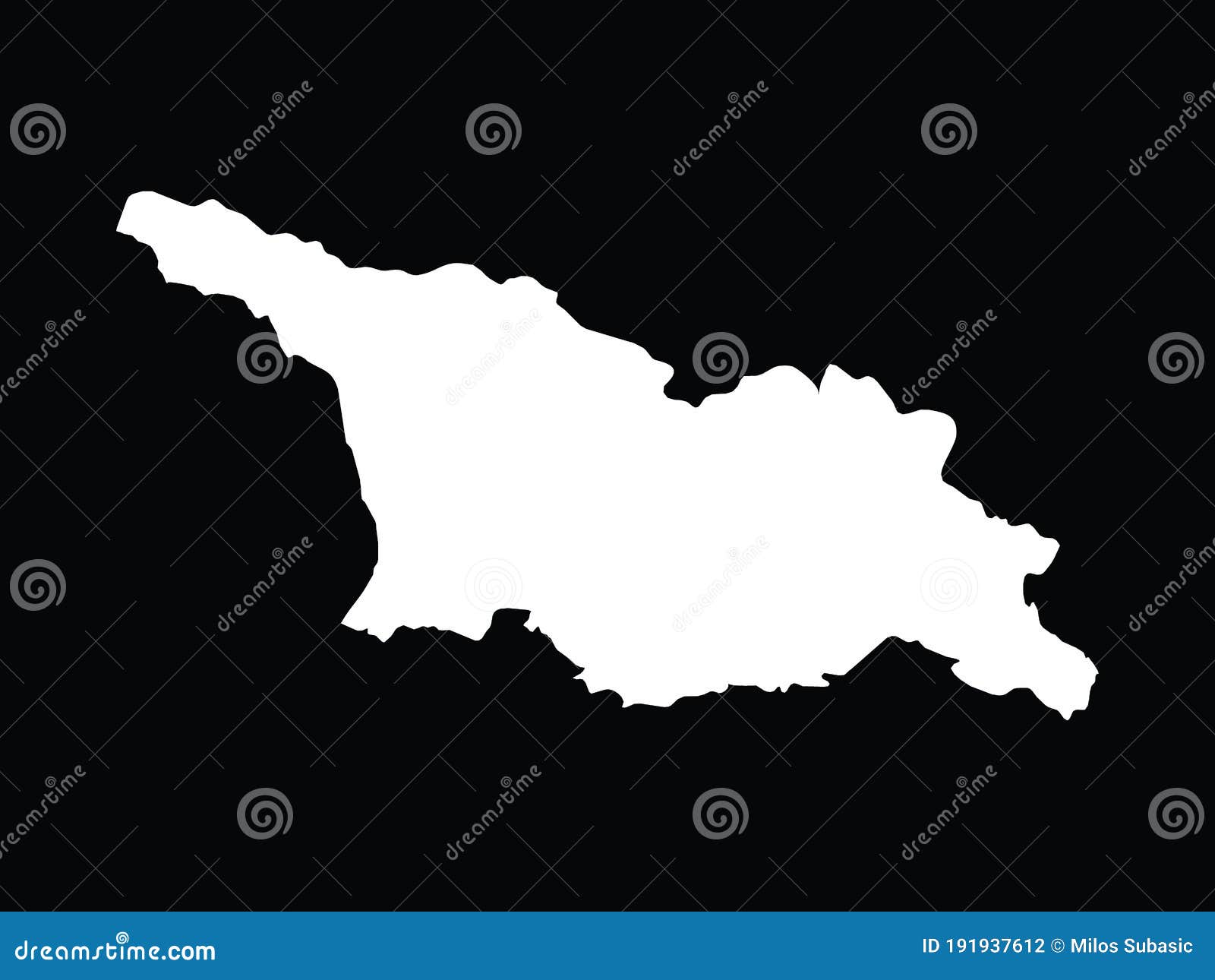 Georgia Black And White Country Border Map Logo Design Cartoon Vector