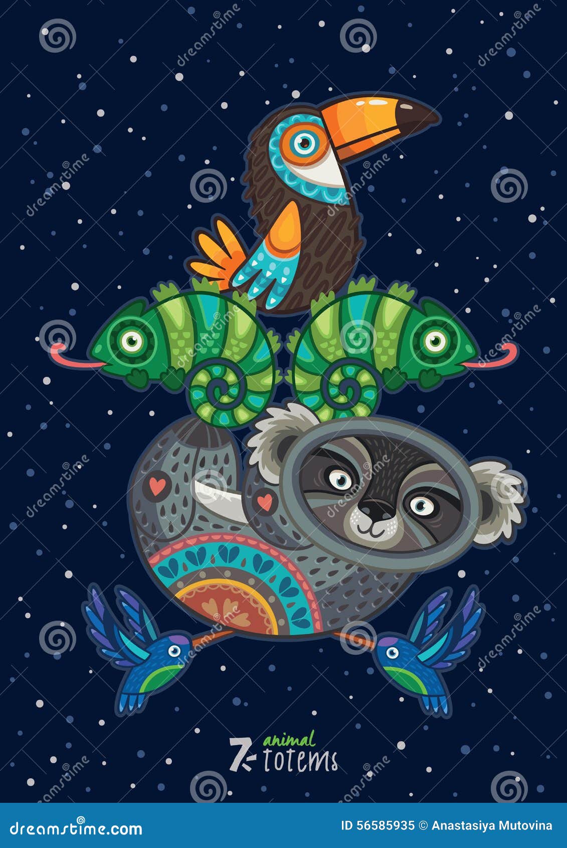 Vector Illustration of Wild Totem Animal. Koala Stock Vector - Illustration  of colorful, american: 56585935