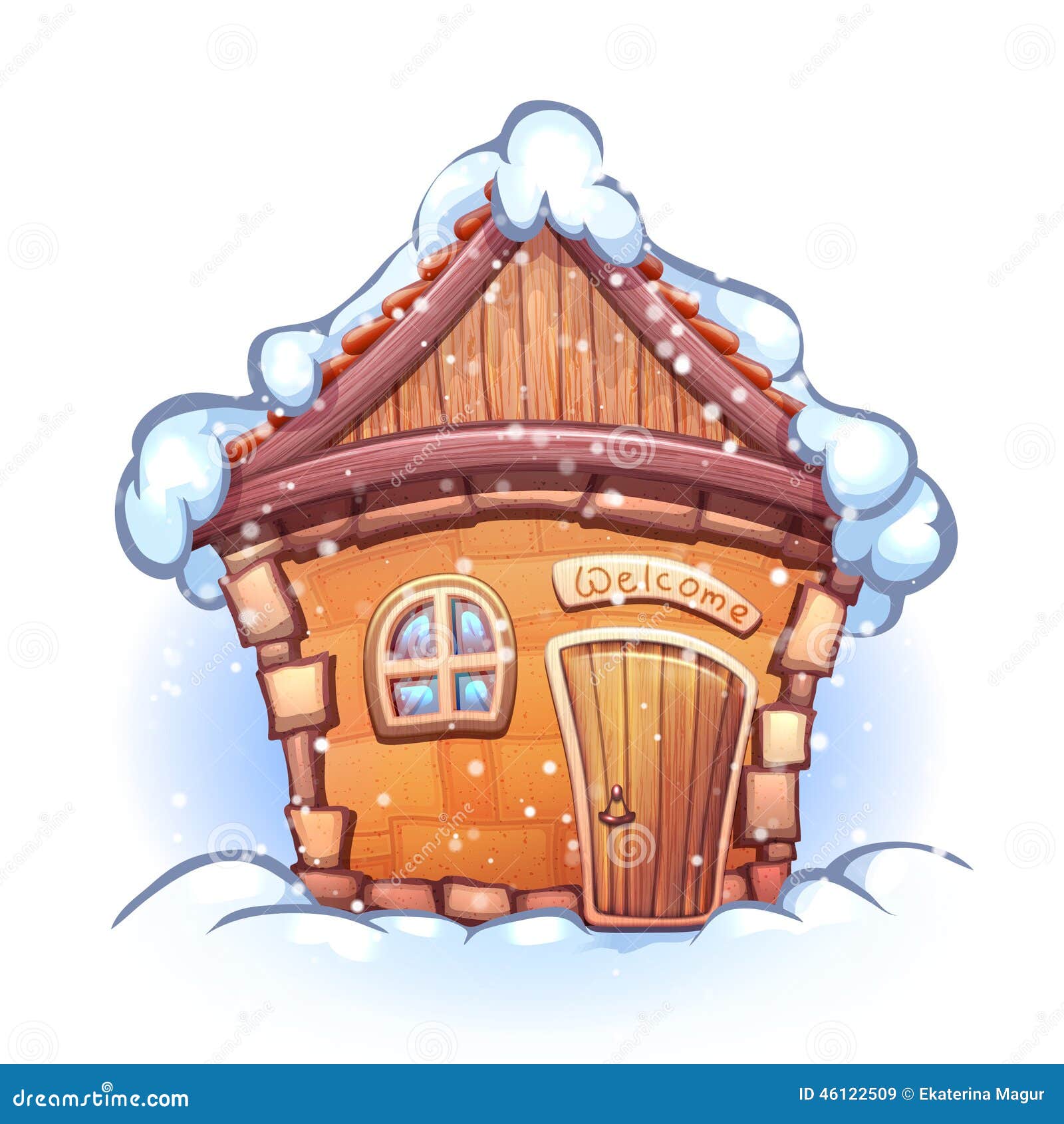 Vector Illustration of Winter Cartoon Home Stock Vector - Illustration of  abode, building: 46122509