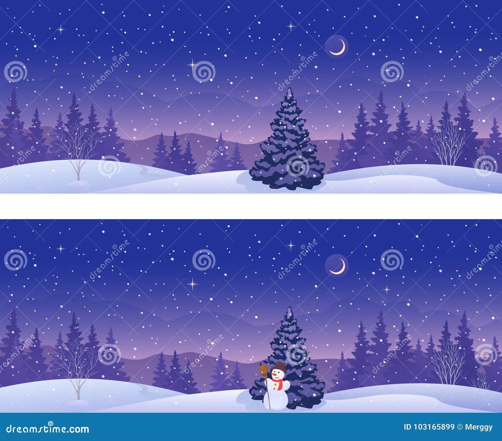 Download Winter forest banners stock vector. Illustration of ...
