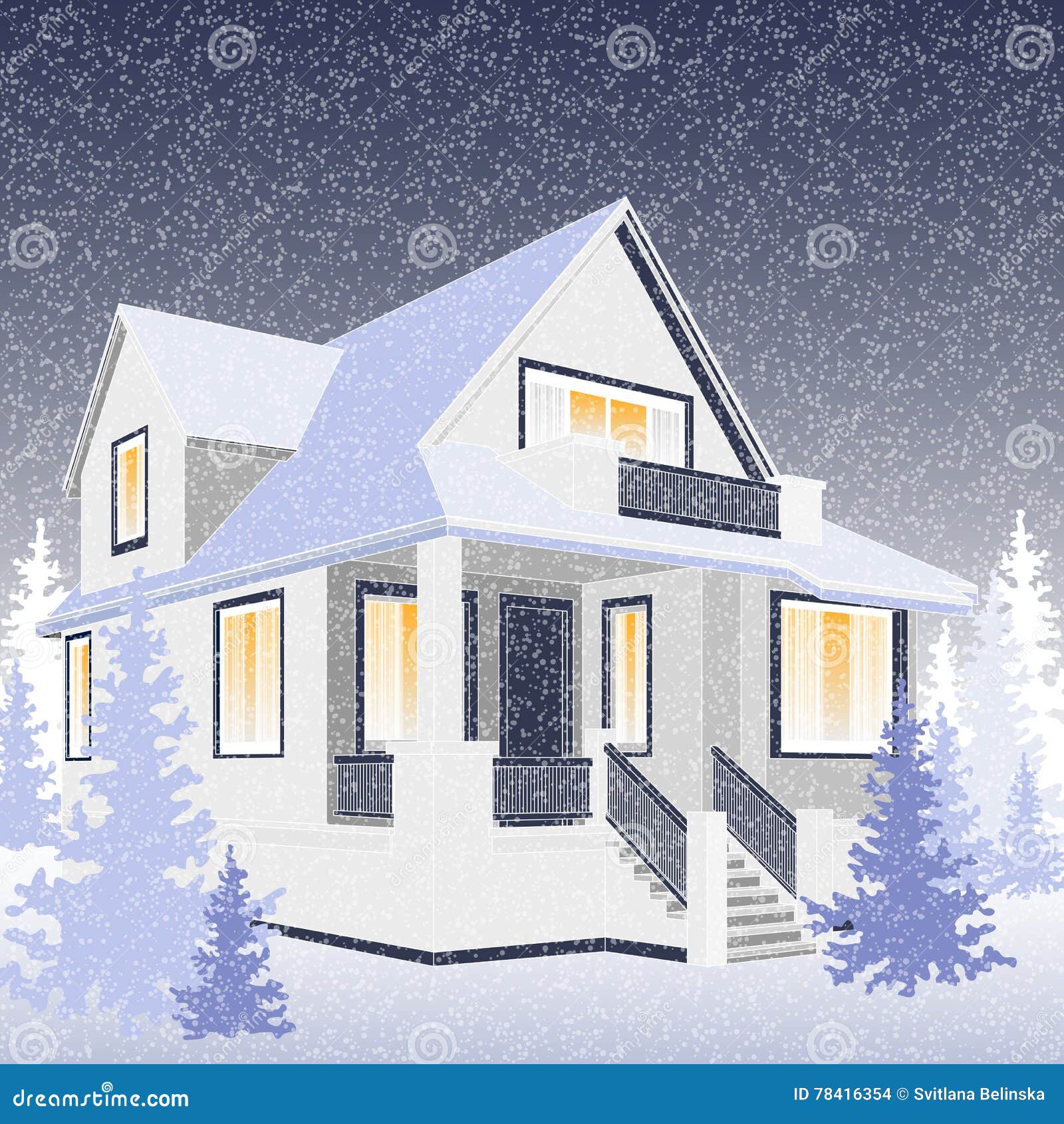 Download Vector Illustration Of The Winter House Stock Vector ...