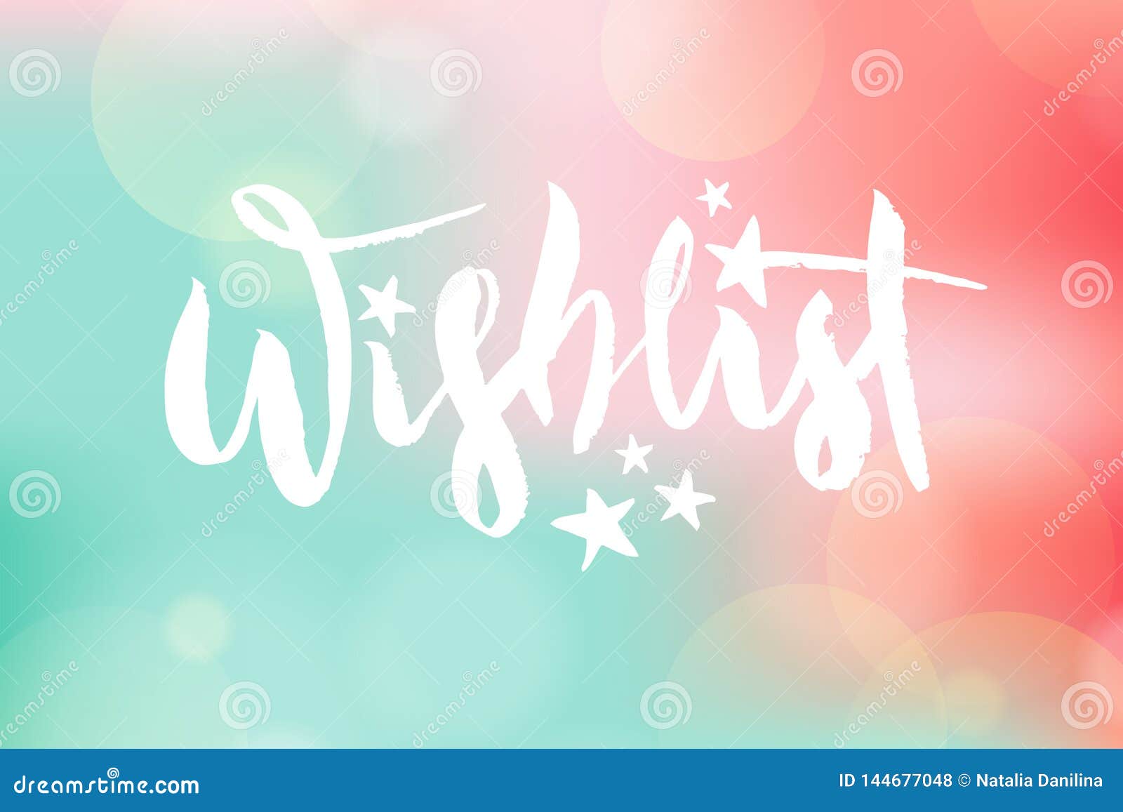 Vector Illustration of Wishlist Inscription for Birthday Party. Brush