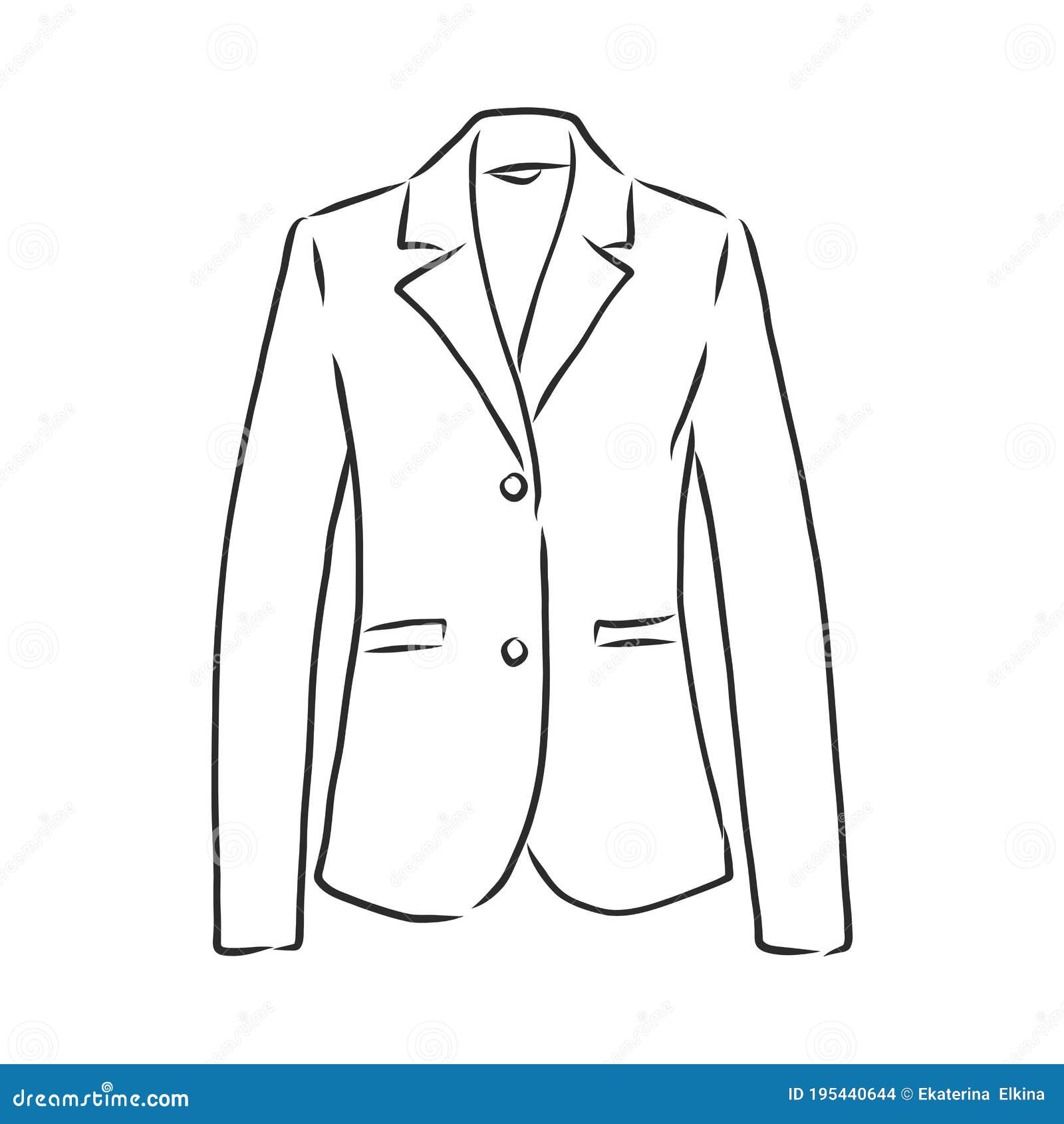 Vector Illustration of Women`s Blazer. Women`s Classic Suit Jacket