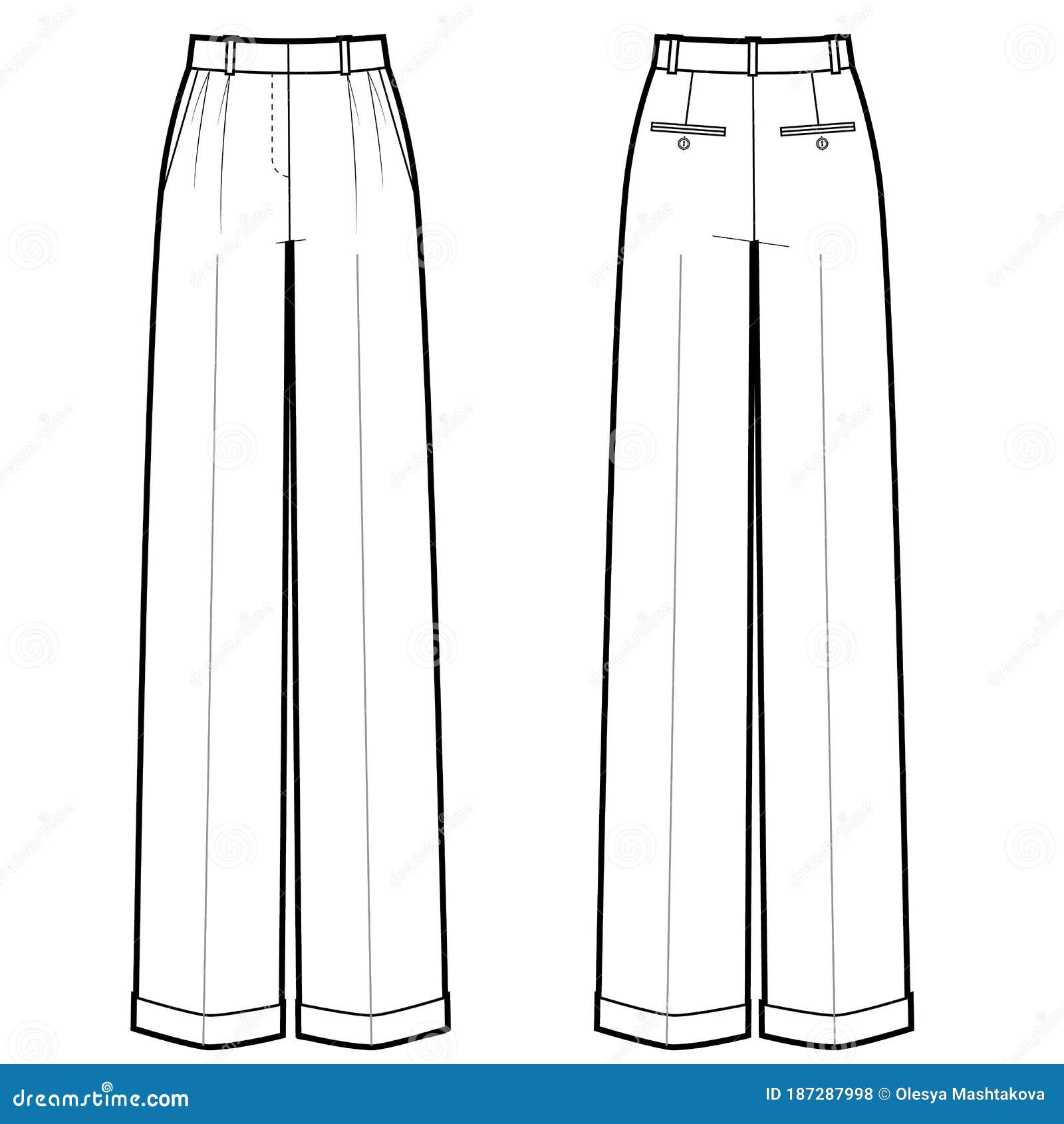 Vector Illustration of Women`s Classic Pants Stock Illustration ...