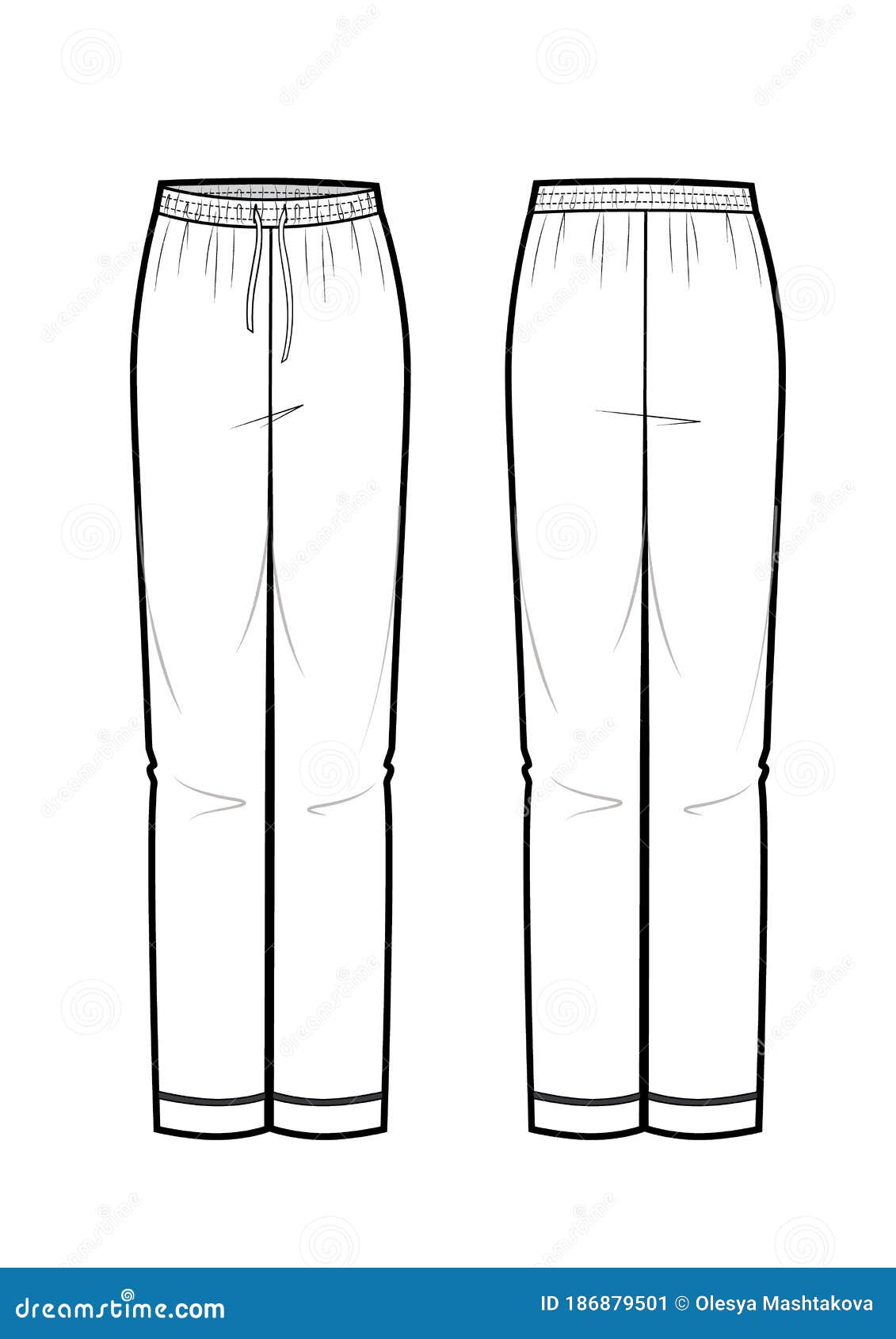 Vector Illustration of Women`s Pajamas Pants Stock Illustration ...