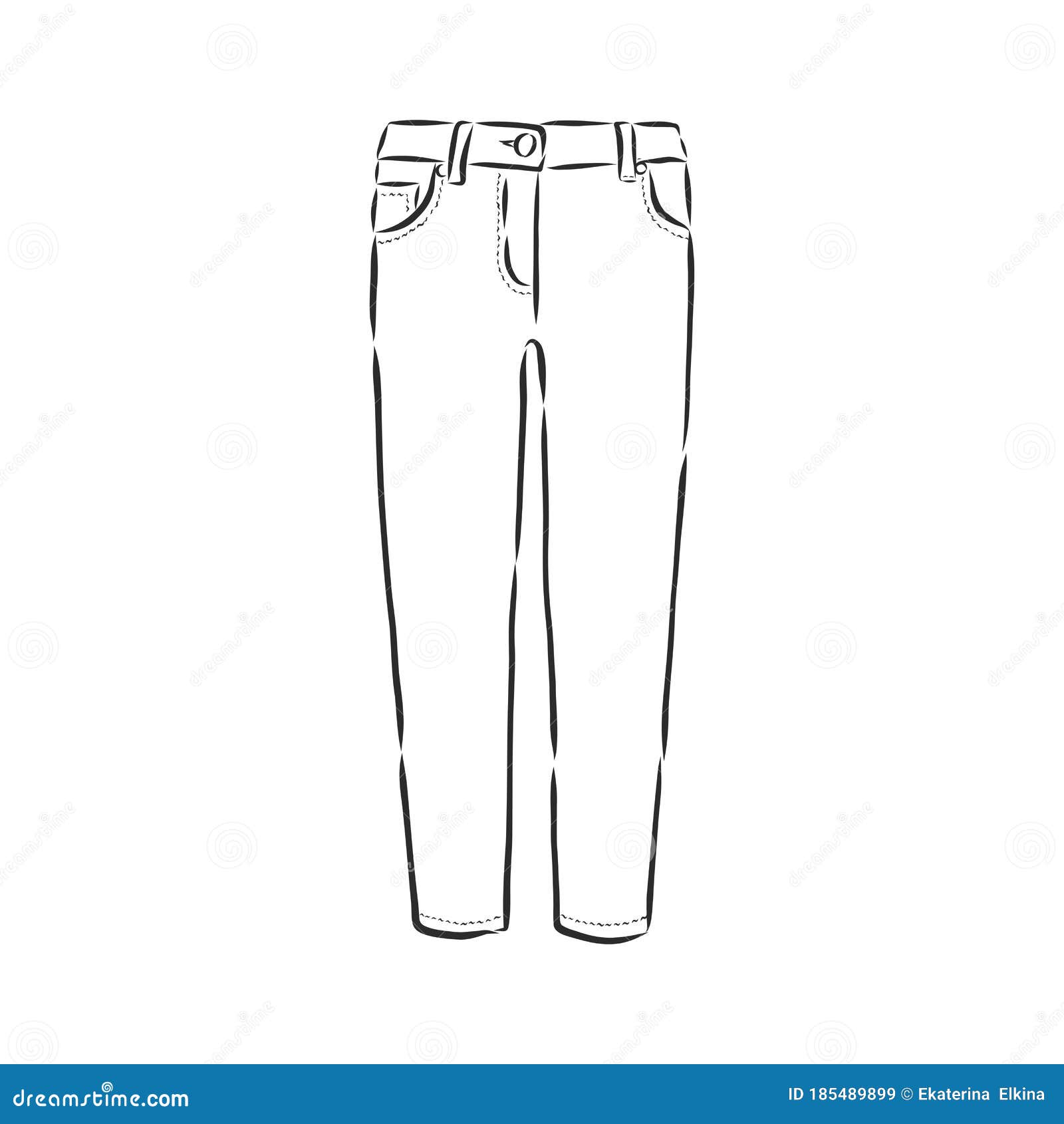 Vector Illustration of Women S Skinny Pants. Women S Skinny Jeans ...