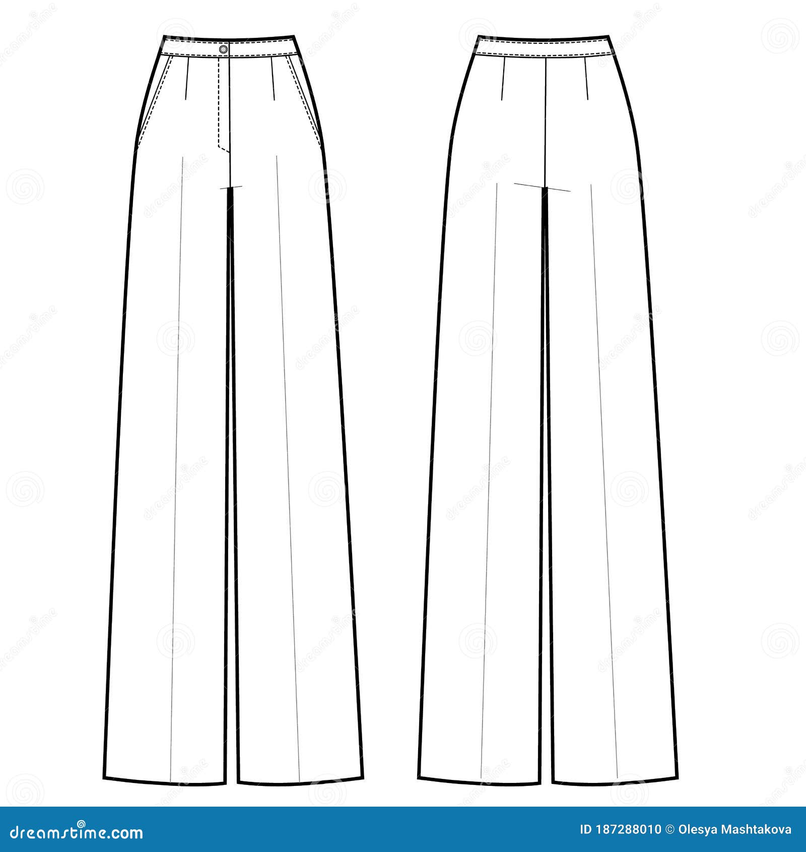 Vector Illustration of Women`s Wide Classic Pants Stock Illustration ...