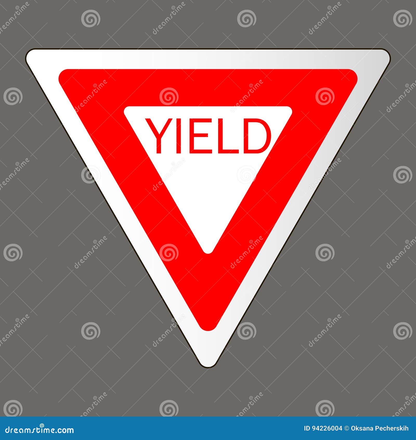   of a yield road sign