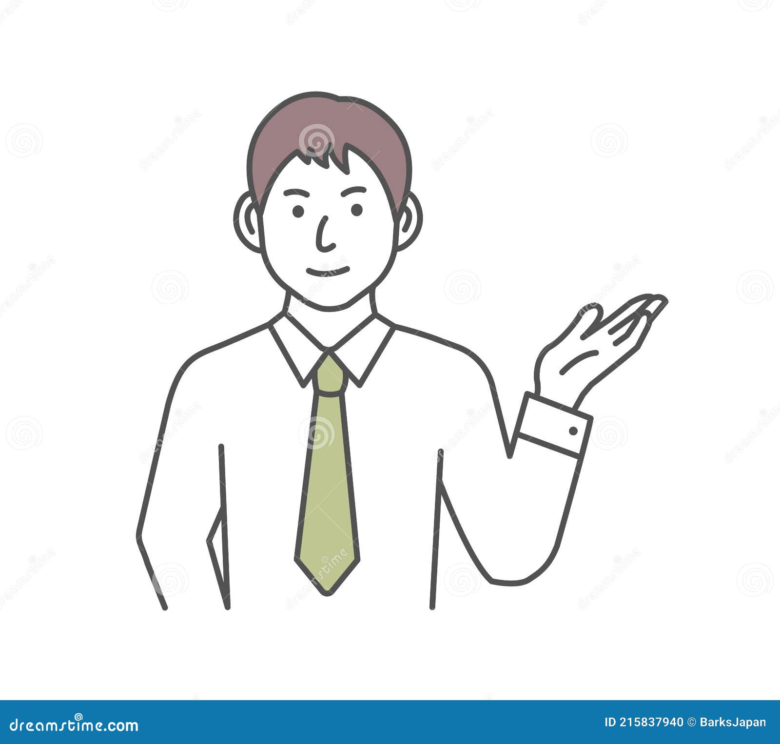 Vector Illustration of a Young Businessman Introducing or Navigating ...