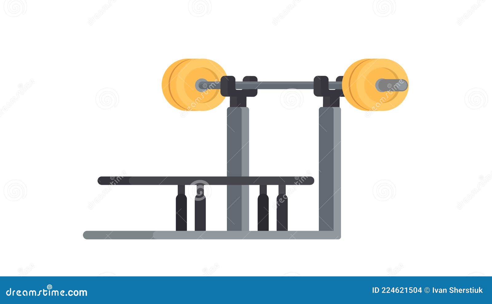 the-simulator-for-a-bench-press-barbell-the-simulator-with-a-barbell-is-isolated-on-a-white
