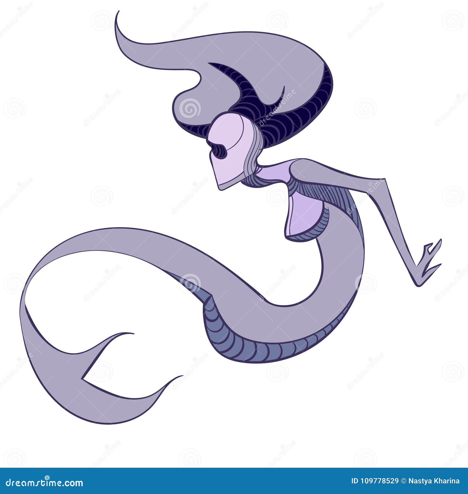 Vector Illustration of a Zombie-mermaid Stock Illustration ...